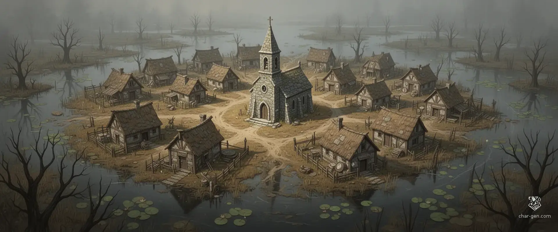 Barrowmoor - AI-generated fantasy Settlement