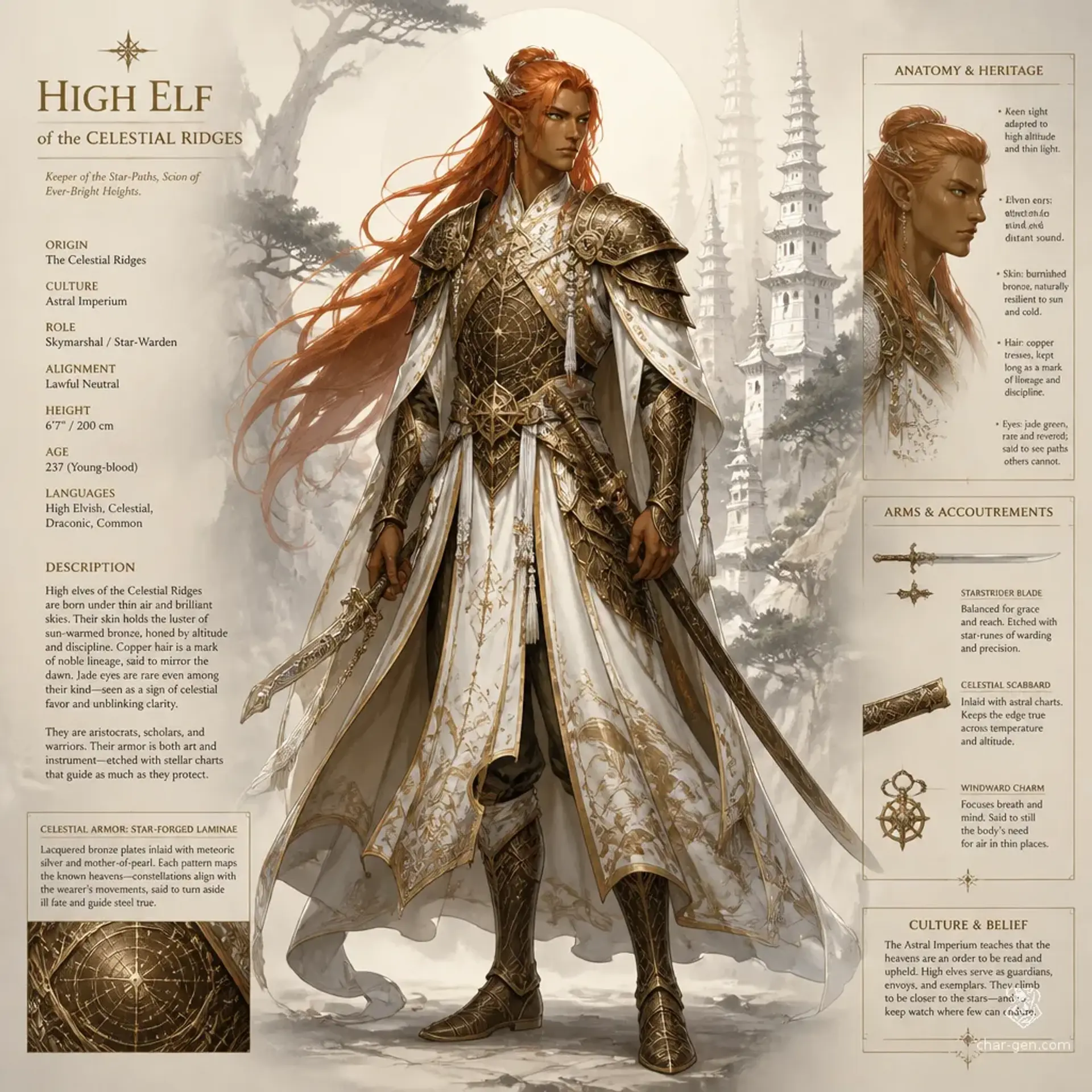 Vandor High Elf - AI-generated fantasy Species