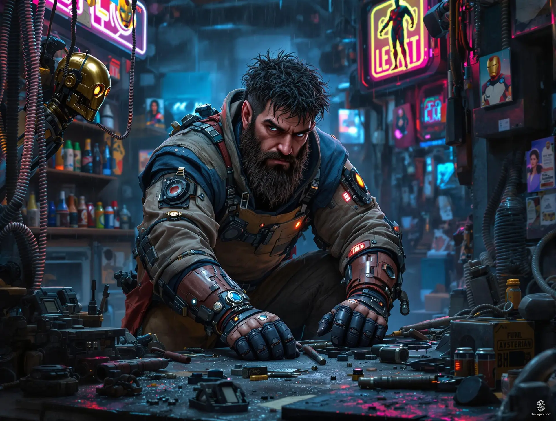 Dwarf Tech-Noir Art Challenge | Fantasy Art Competition | CharGen