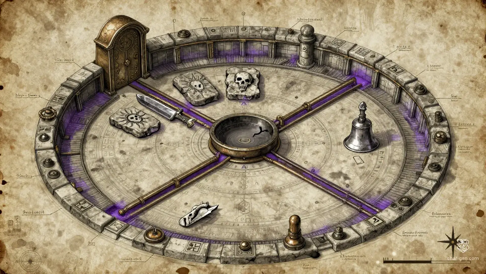 The Ashen Threefold Ward - AI-generated fantasy Puzzle