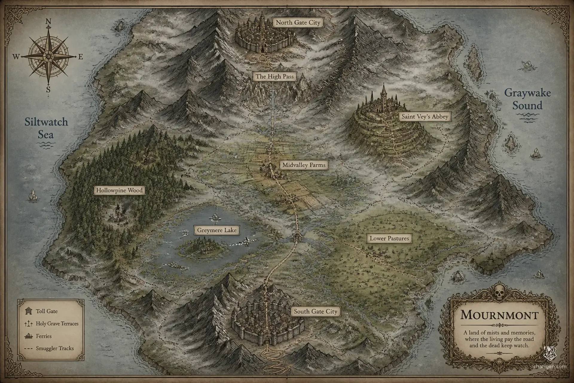 Mournmont - AI-generated fantasy World