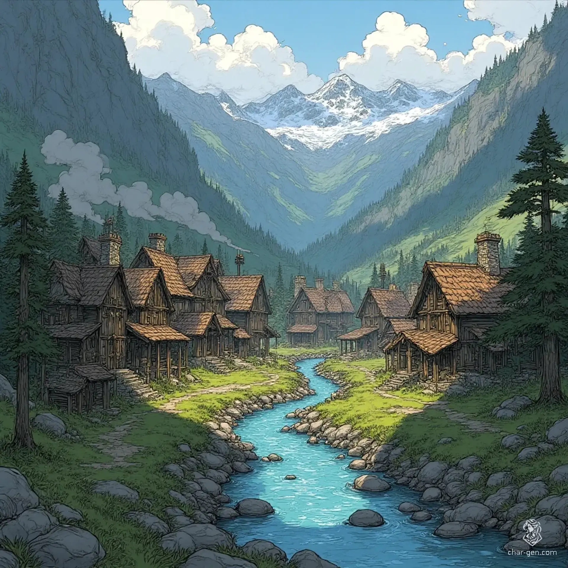 Mirrorhearth - AI-generated fantasy Settlement
