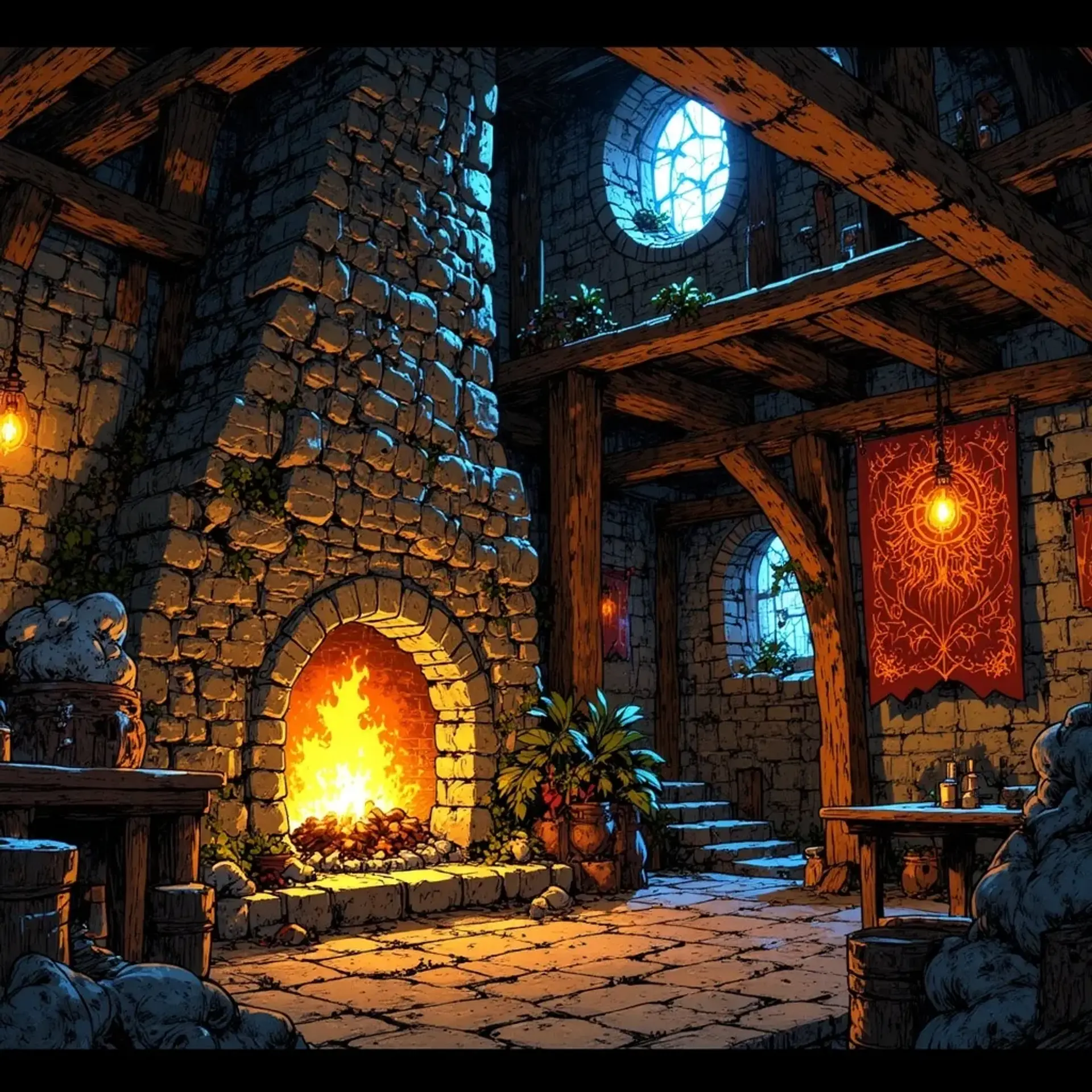 The Wayfarer's Haven - AI-generated fantasy Tavern
