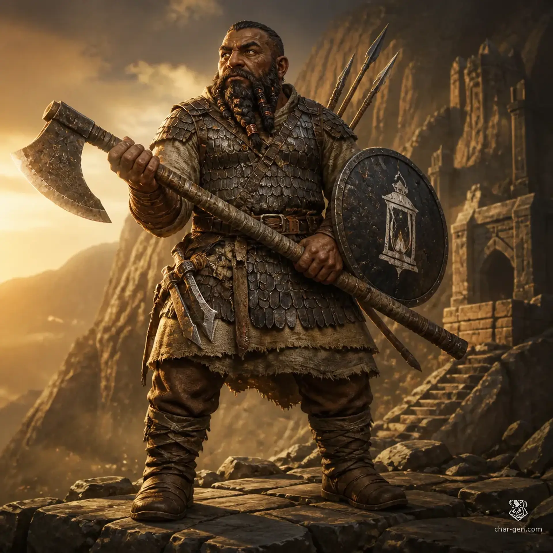 Aren Stoneward - AI-generated fantasy Character