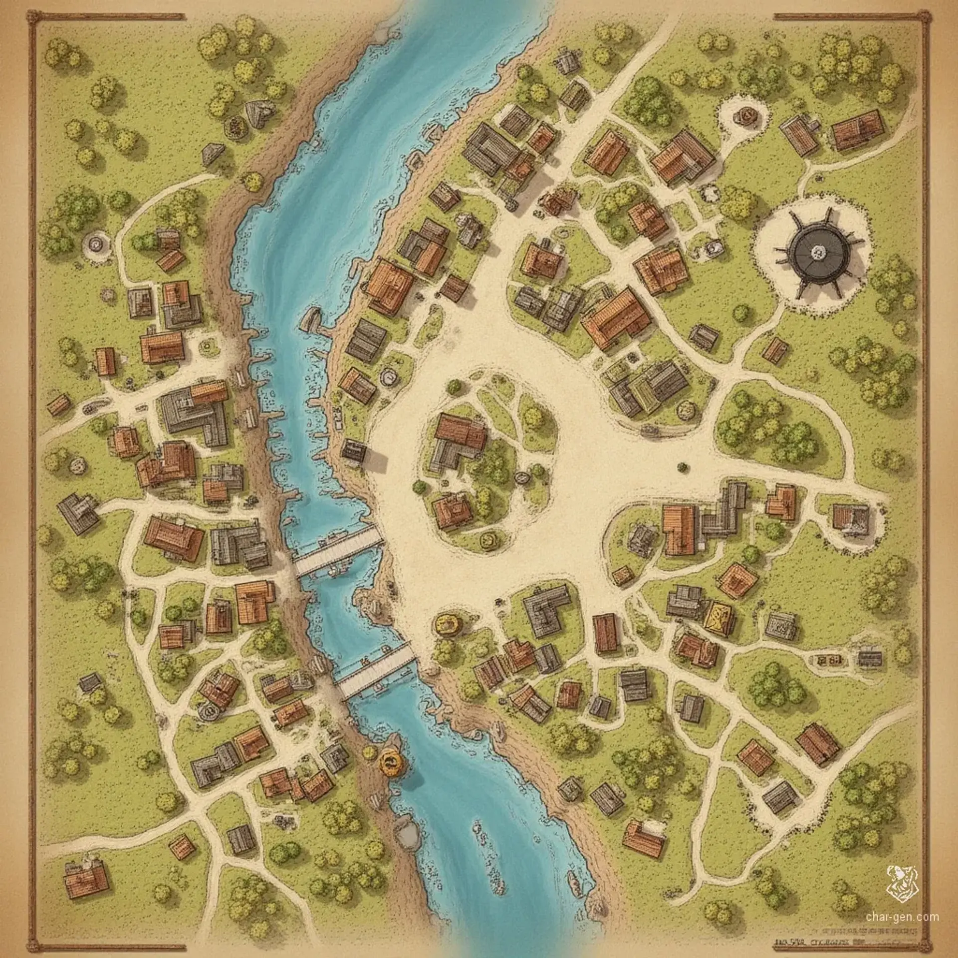 Harrowring - AI-generated fantasy Settlement