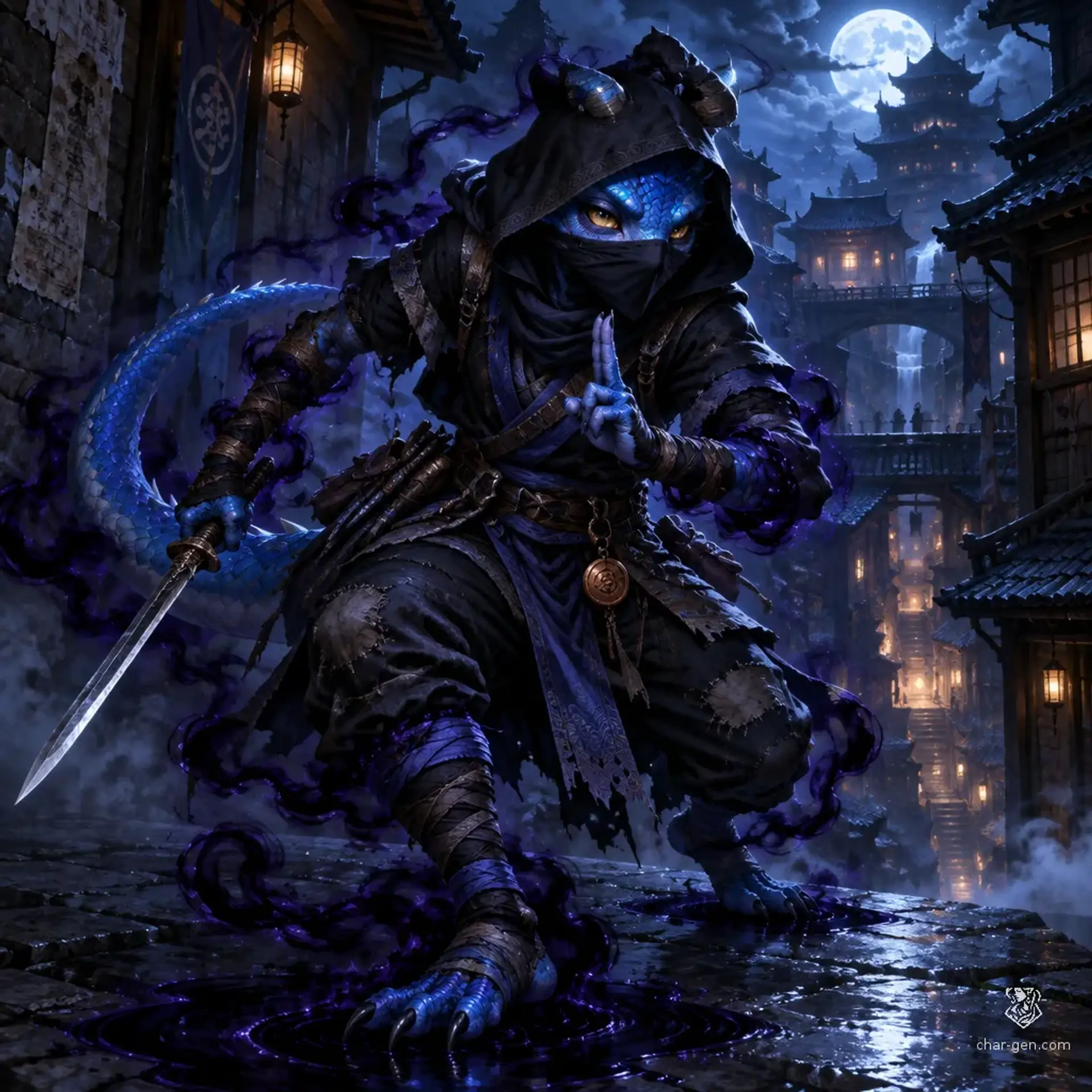 Kuro Kakure - AI-generated fantasy Character