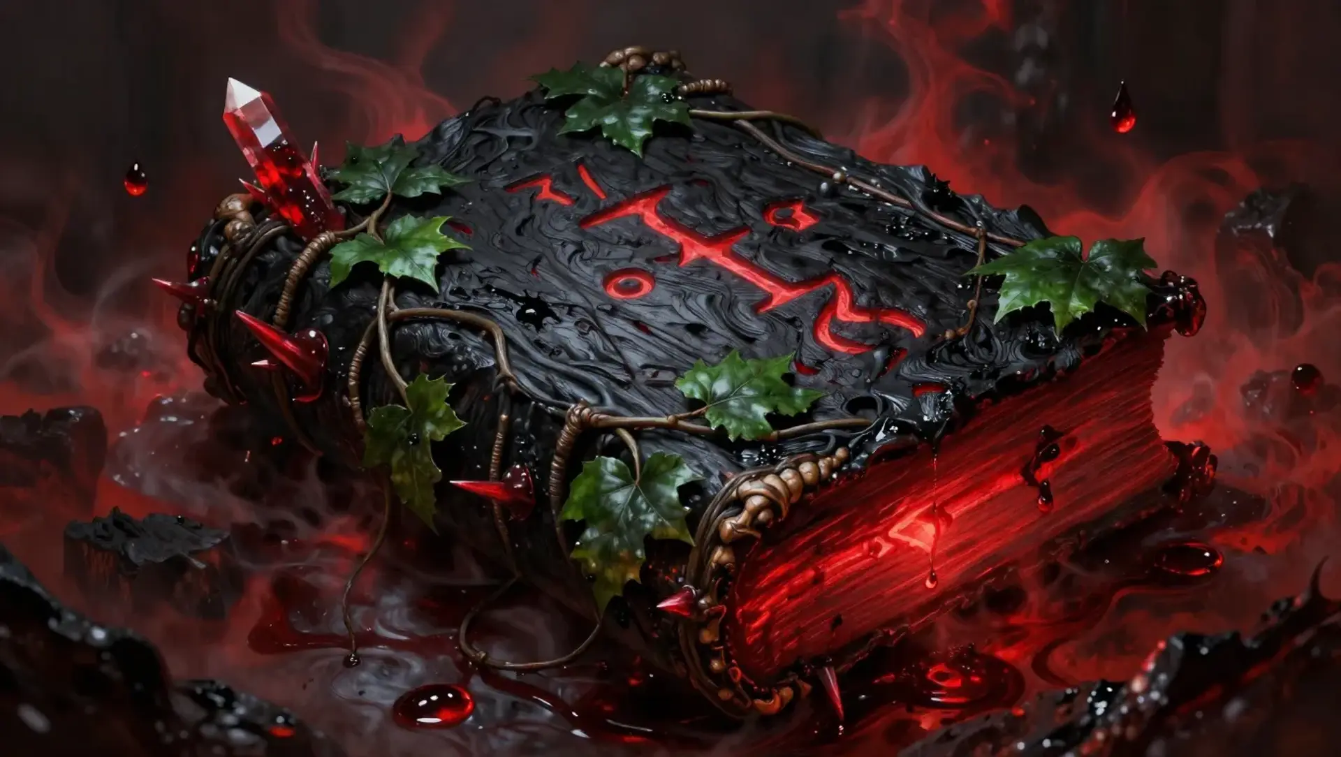 Codex Sanguinis Silvae: Das Vermächtnis der roten Wurzeln - AI-generated fantasy Spellbook
