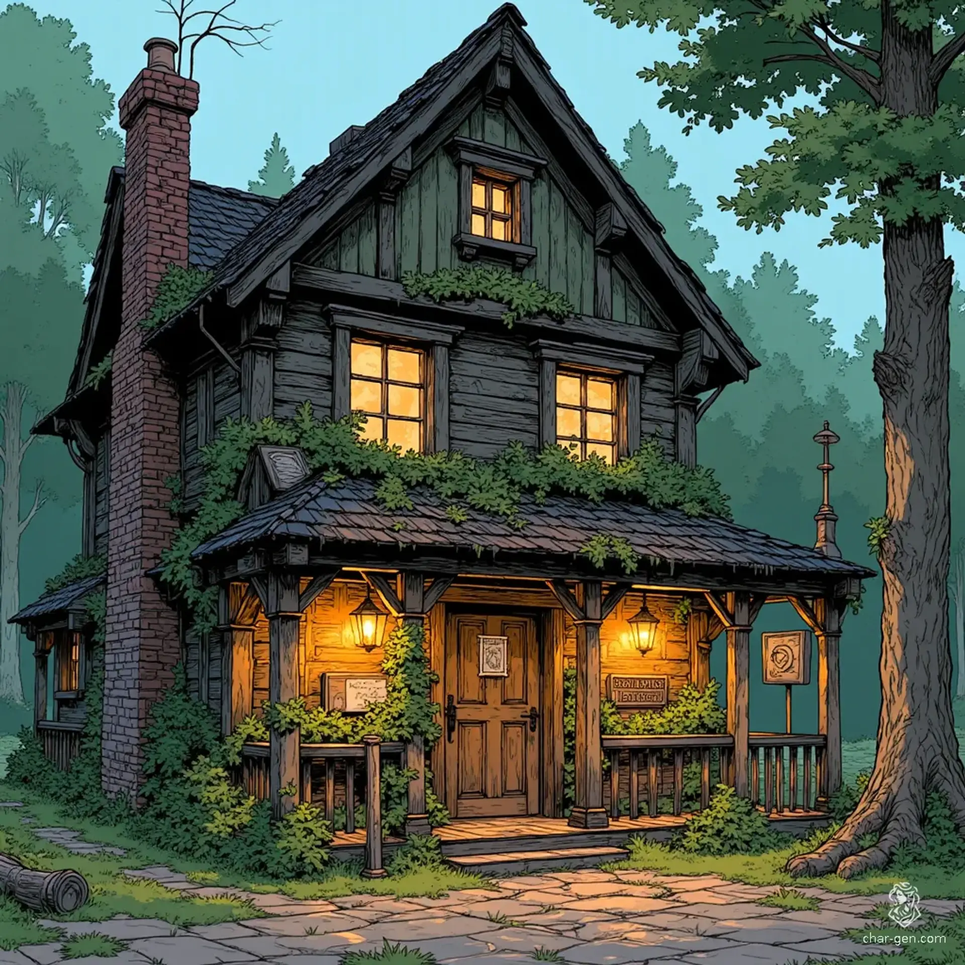 The Worn Axe - AI-generated fantasy Tavern