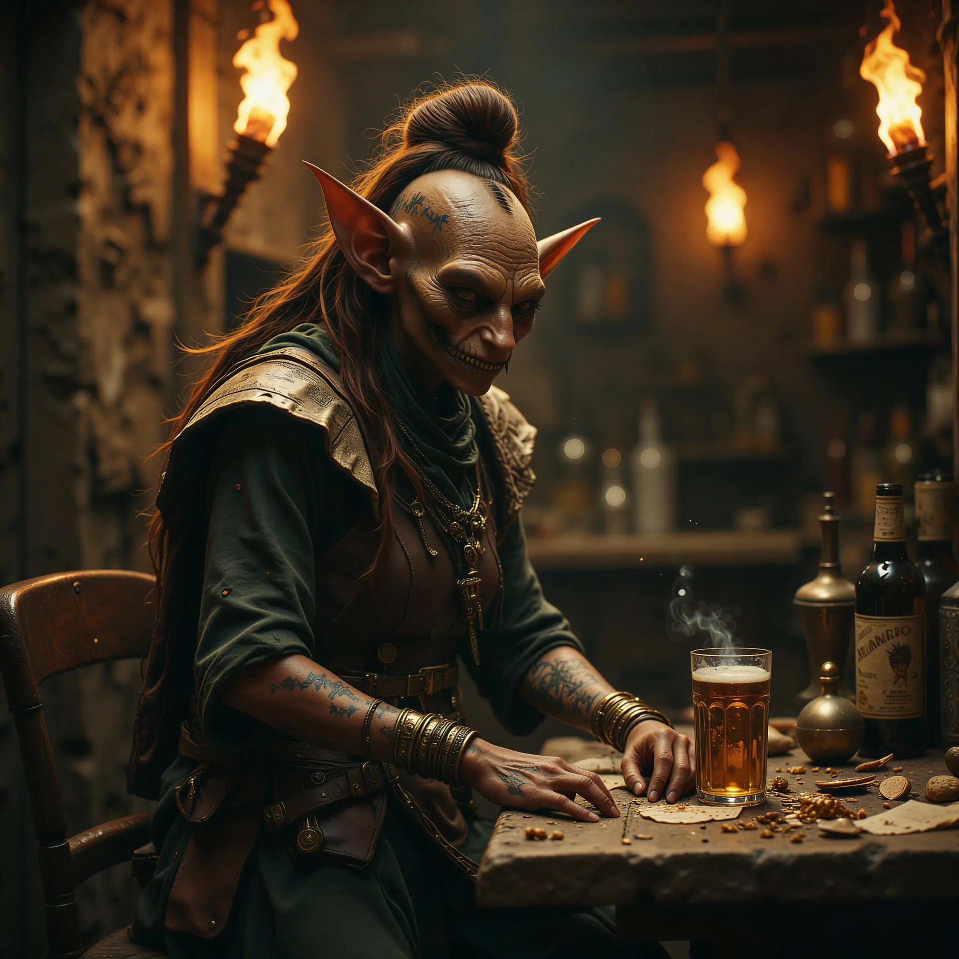 The Black Tower: Mara Sootwife - AI-generated fantasy NPC