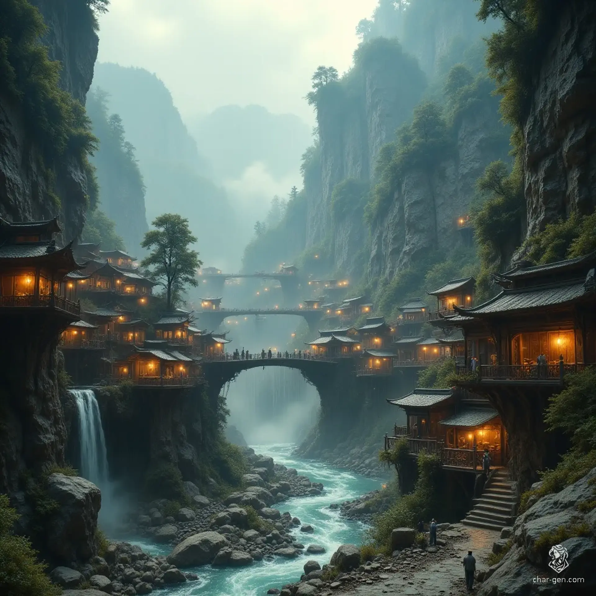 Kinzan - AI-generated fantasy Settlement