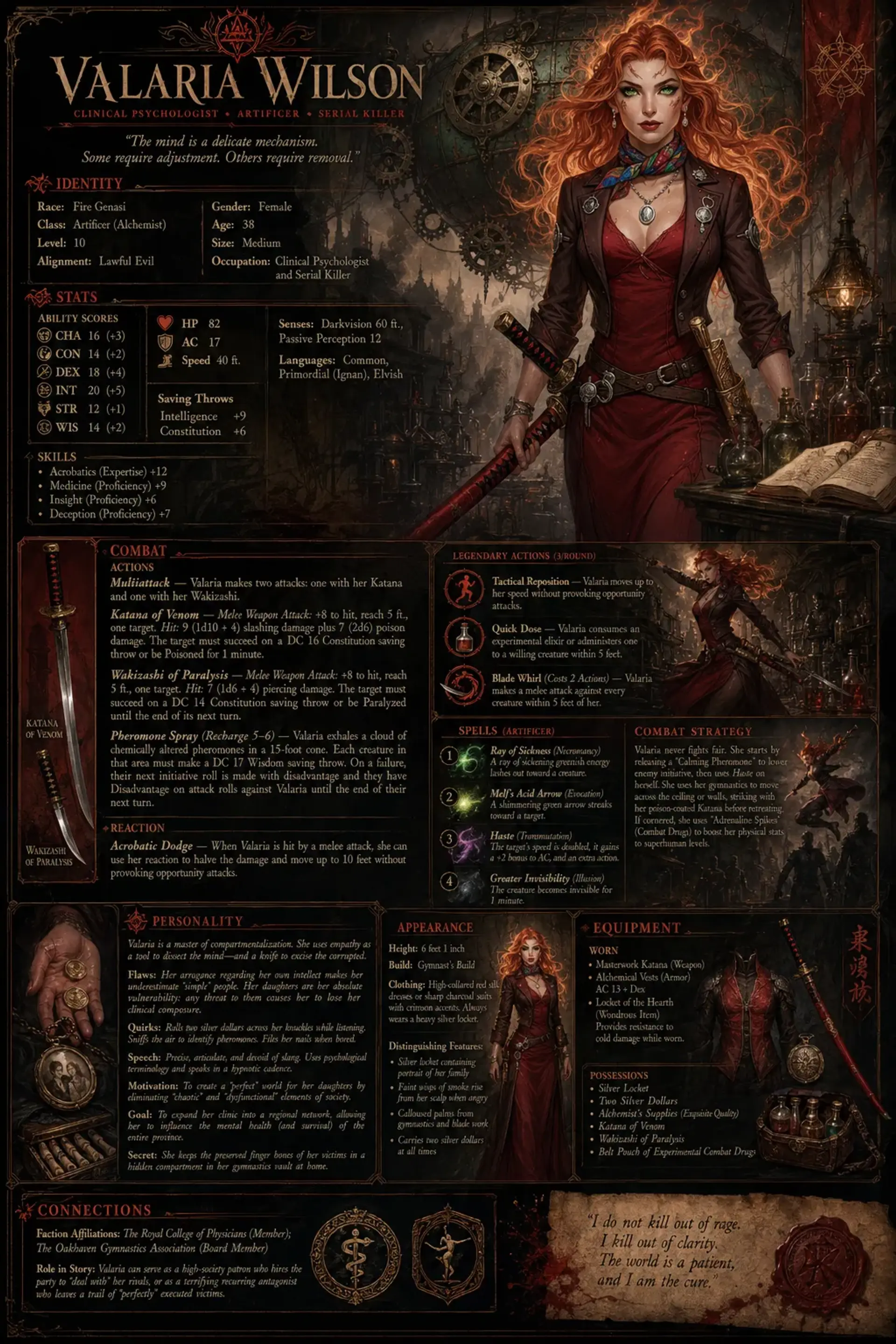 Valaria Wilson - AI-generated fantasy NPC