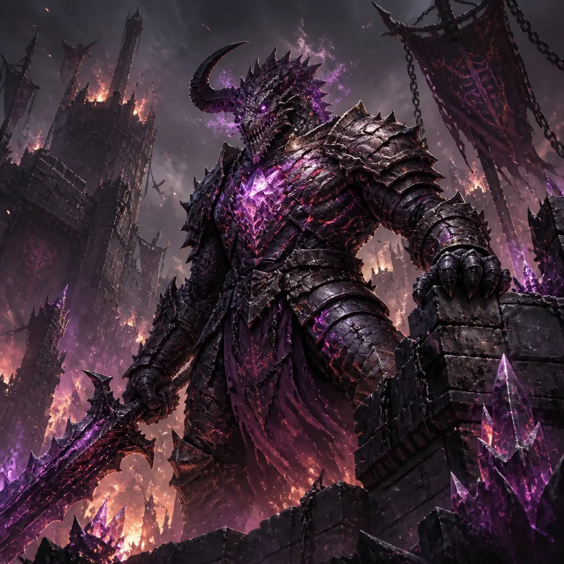 Corrupted Dragonspawn General - AI-generated fantasy Monster