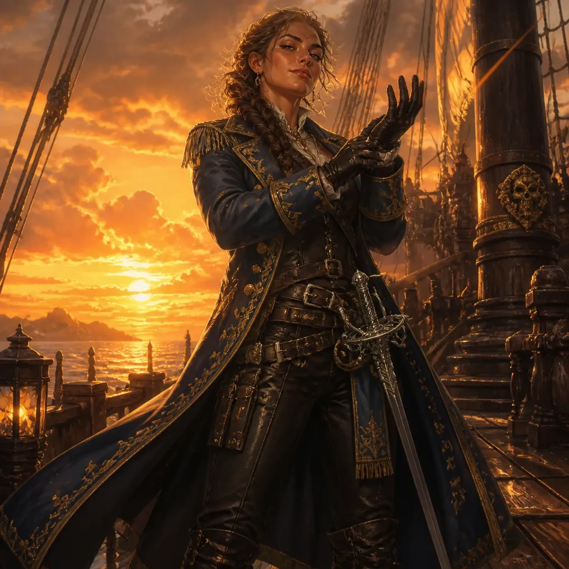 Captain Elara 'Salt-Grace' Vane - AI-generated fantasy Character