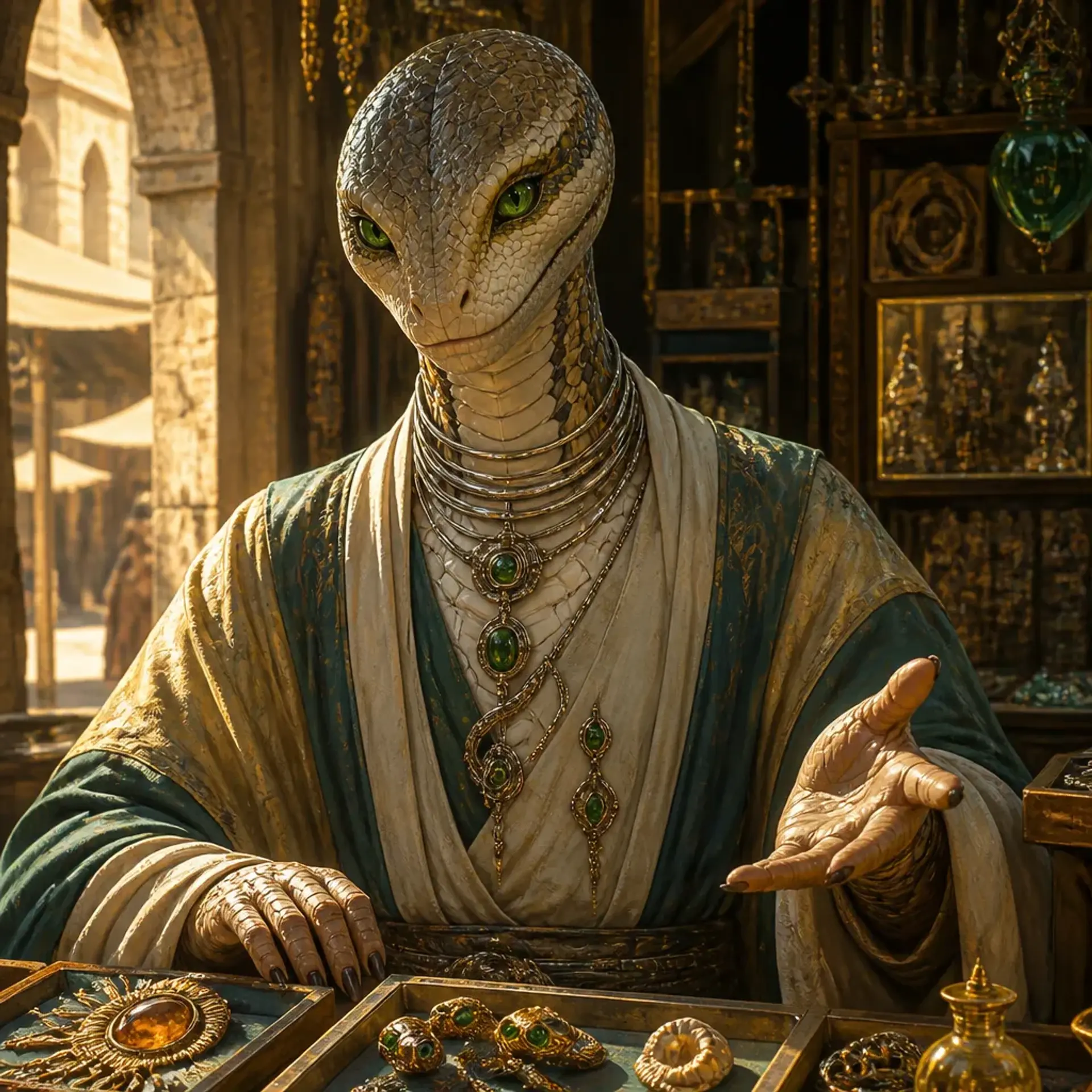 Green-Eye Reliquary - AI-generated fantasy Shop
