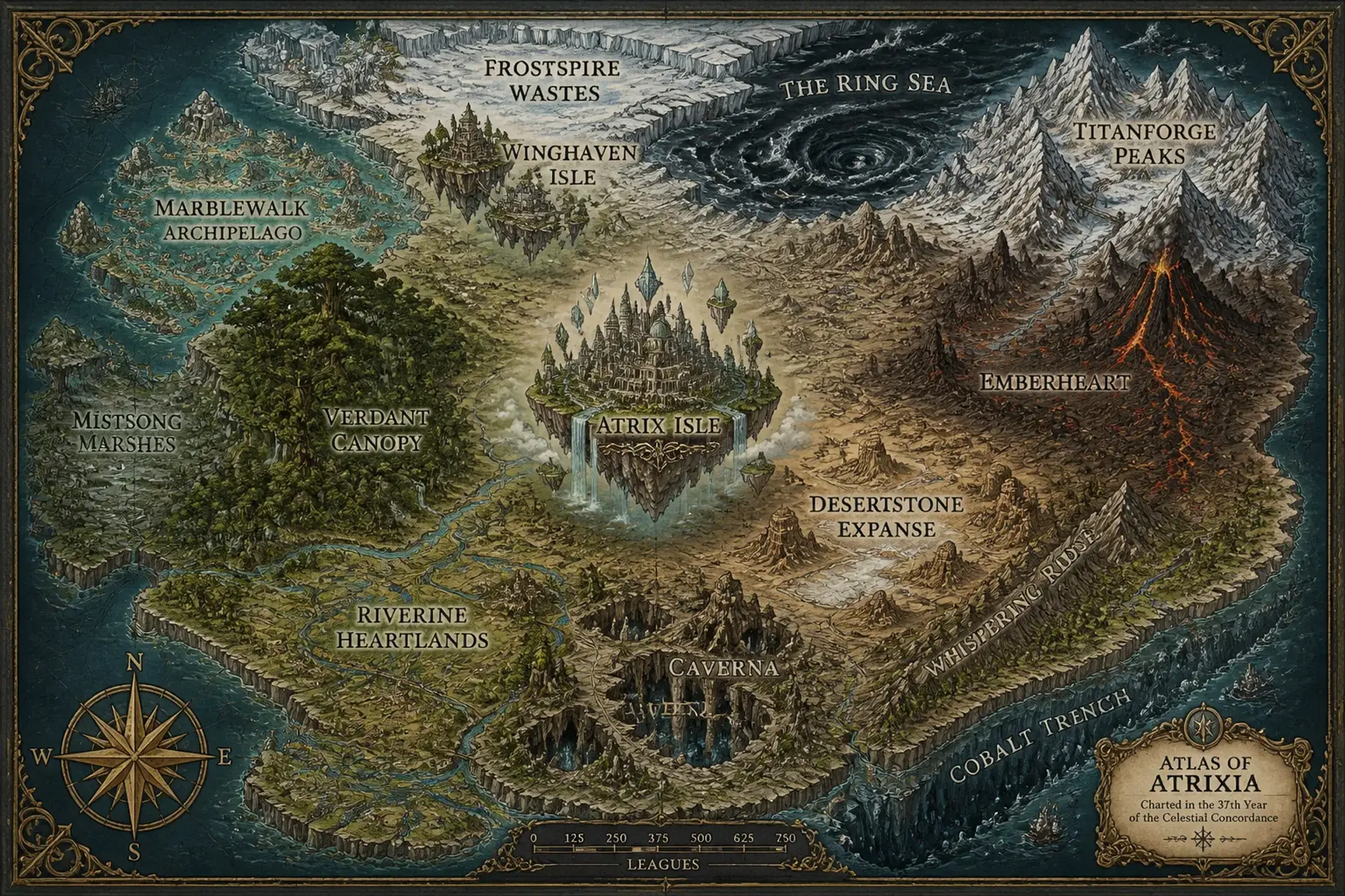 The Atrix Isles - AI-generated fantasy World