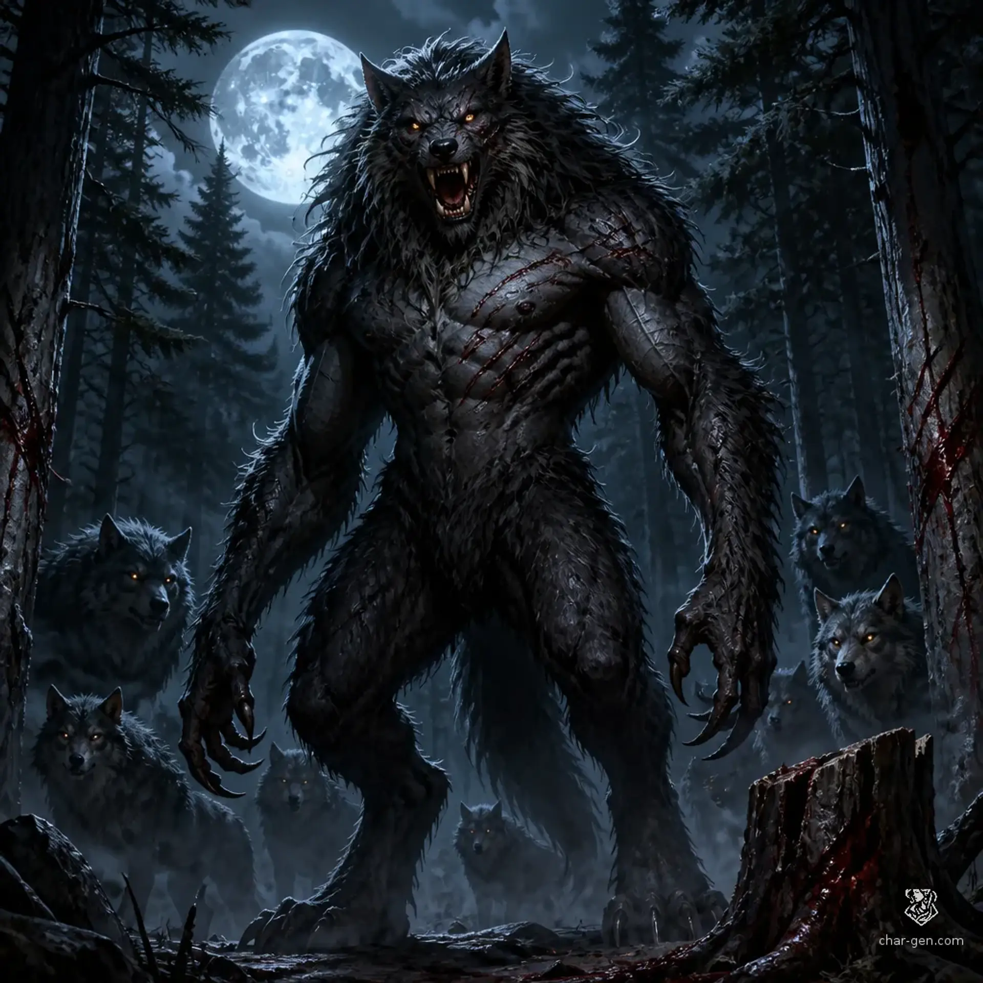 Moon-Tyrant Werewolf Alpha - AI-generated fantasy Monster