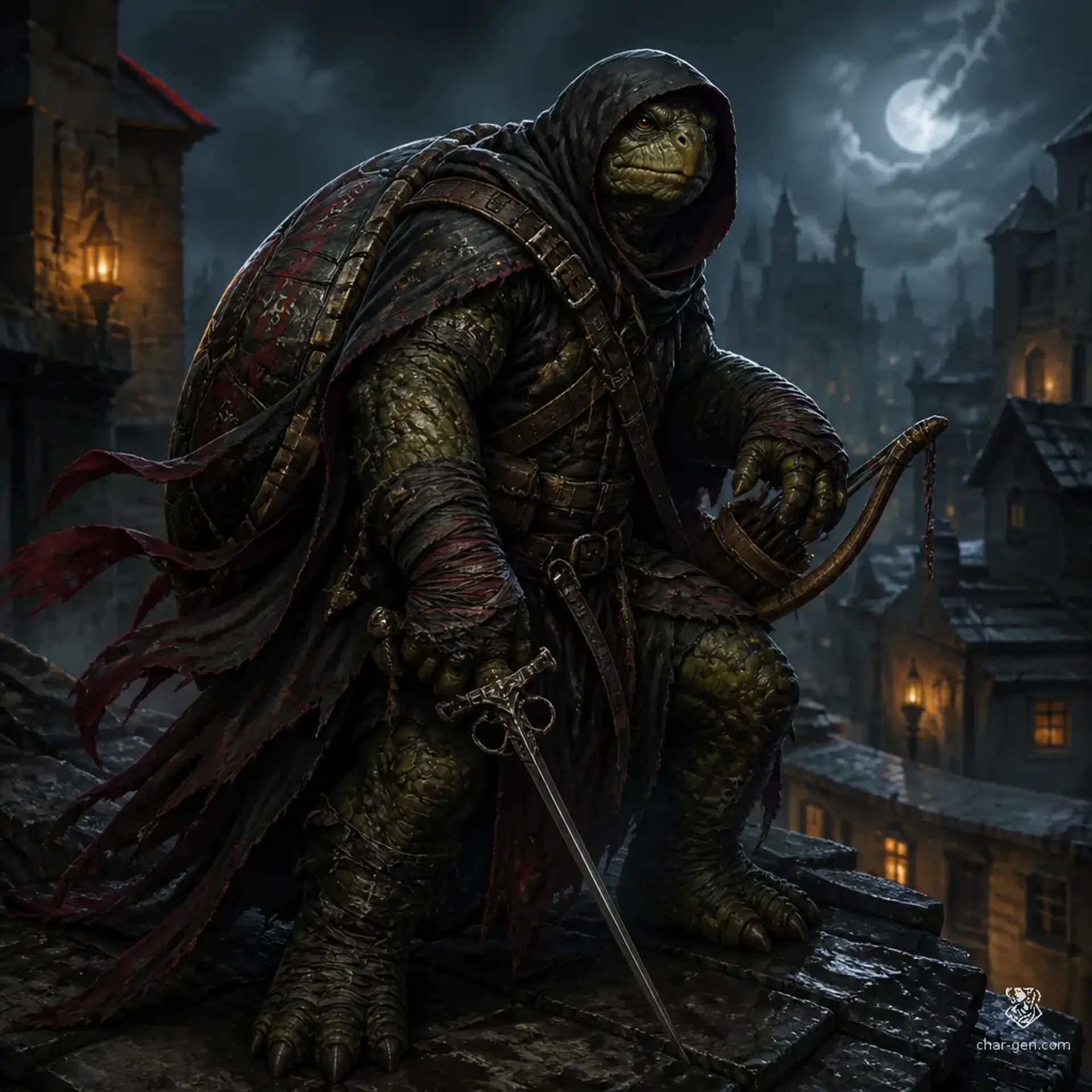 Rook Shellscar - AI-generated fantasy Character