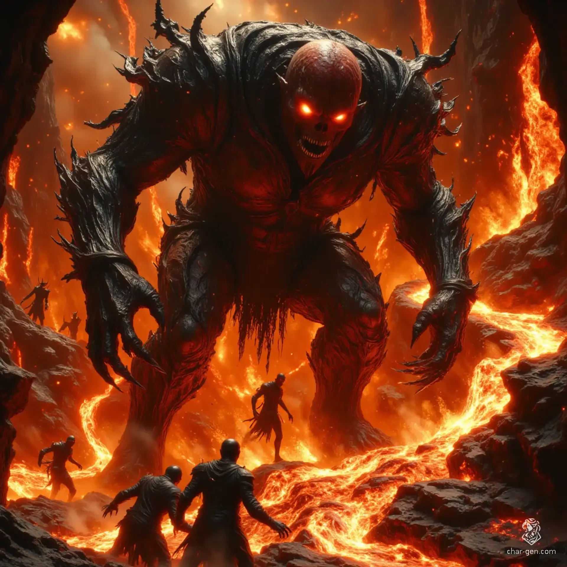 The flesh golem towers over the battlefield, a grotesque mass of crudely stitched flesh and mismatched limbs. With an ominous rumble, it crushes an adventurer, silencing his screams while others rally to strike this monstrous behemoth, their resolve waning against its brutal might.