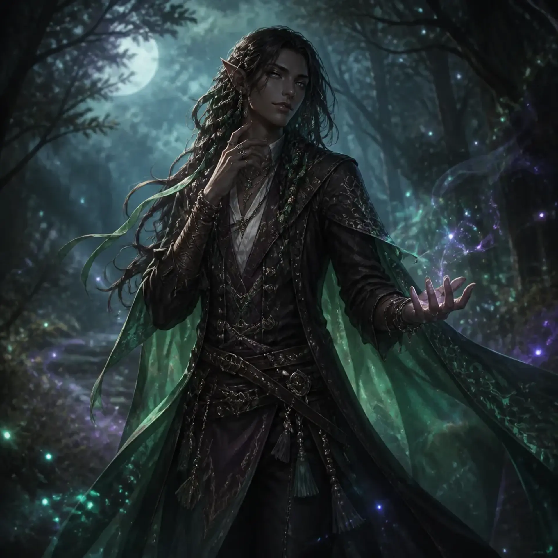 Elaris Mornlasse - AI-generated fantasy Character