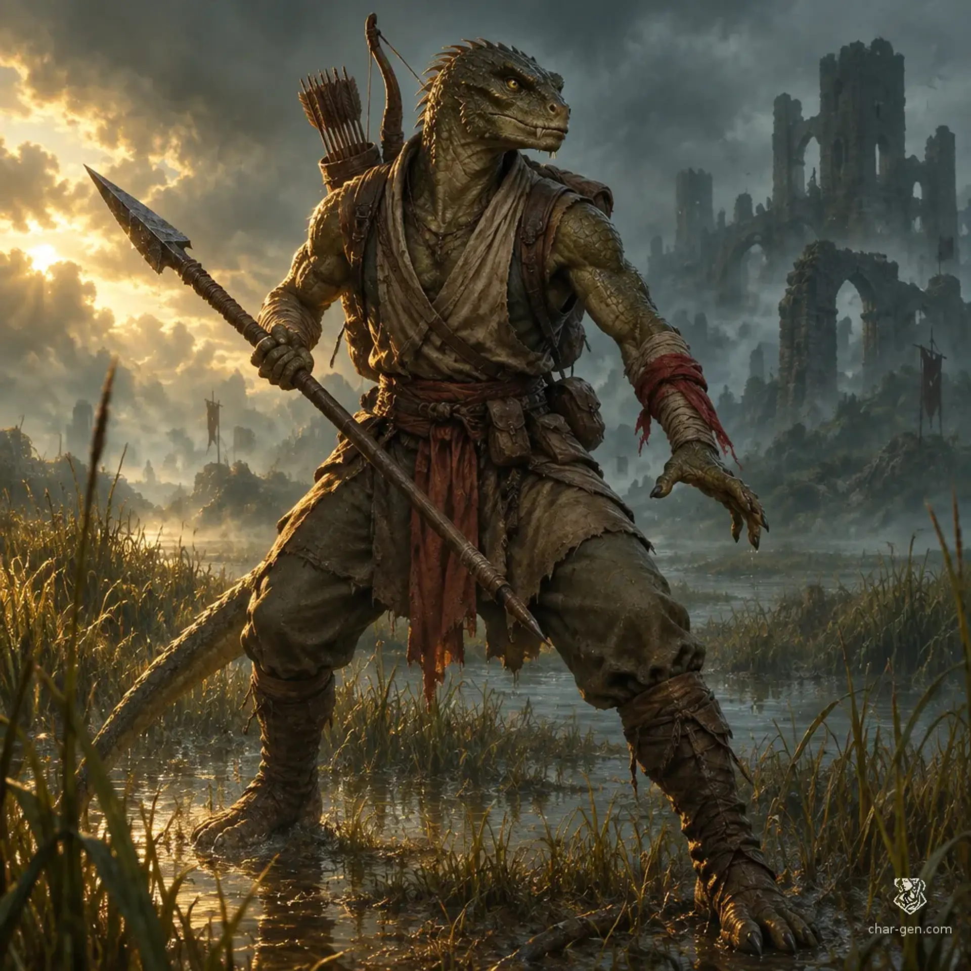 Bites-his-tongue - AI-generated fantasy Character
