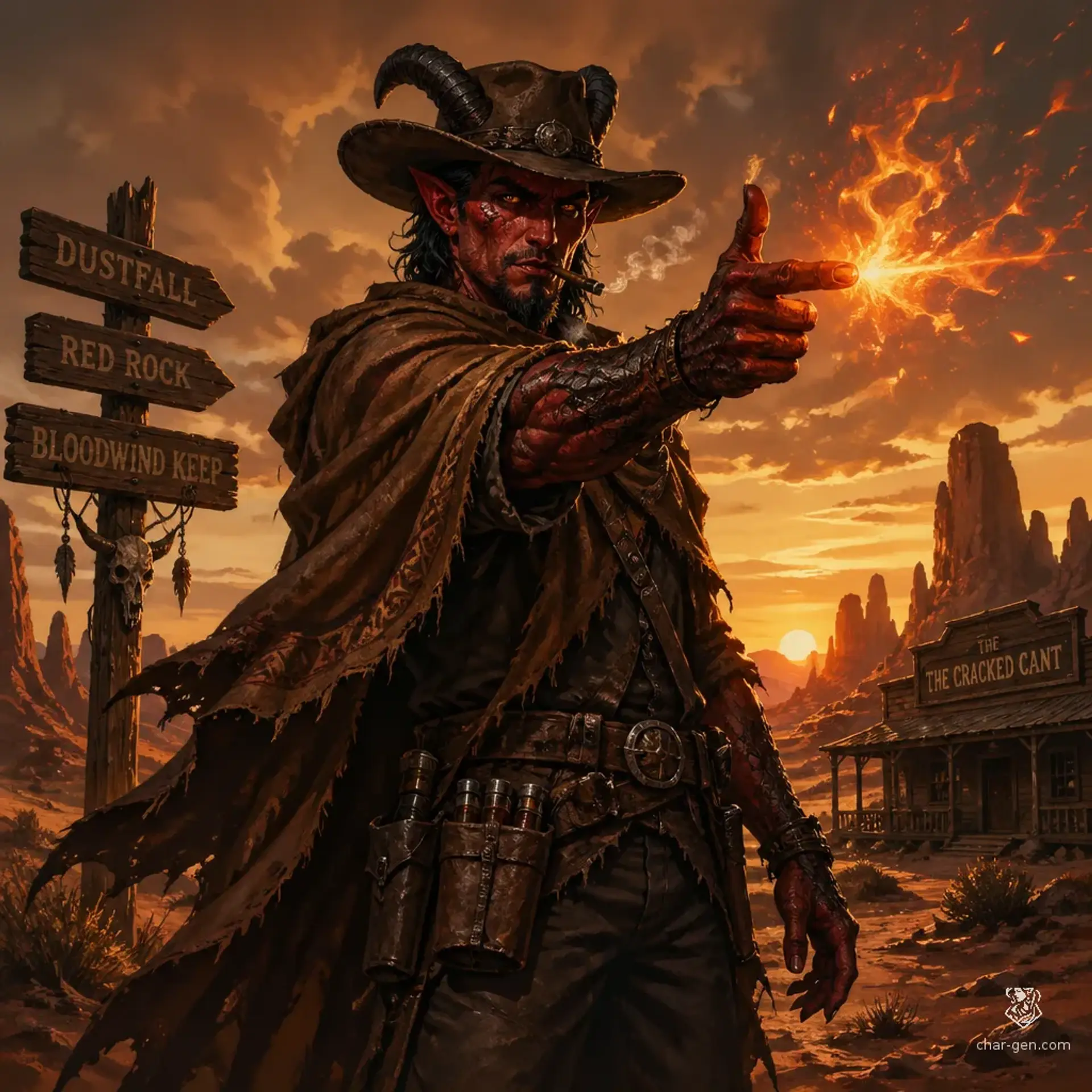Colt Dregsun - AI-generated fantasy Character