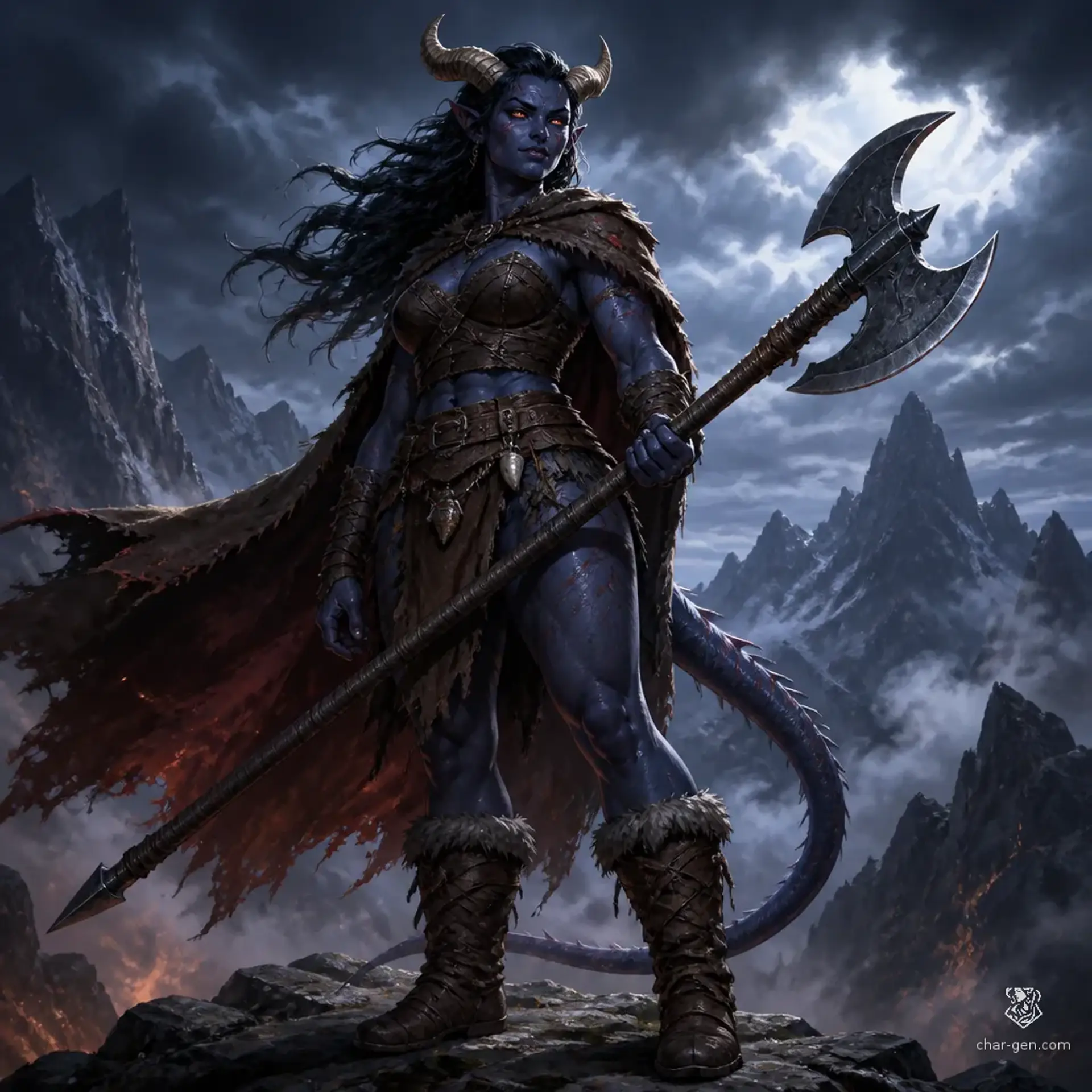 Veyra Stormfang - AI-generated fantasy Character