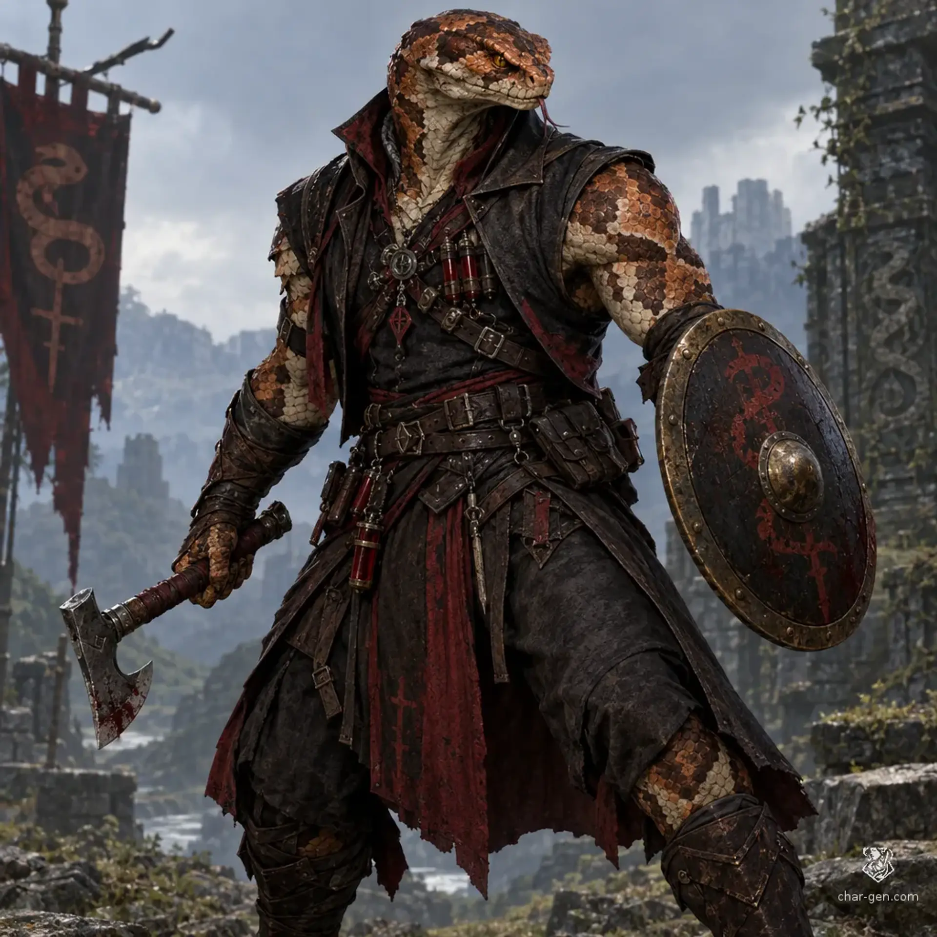 Copperfang Hunter - AI-generated fantasy Character