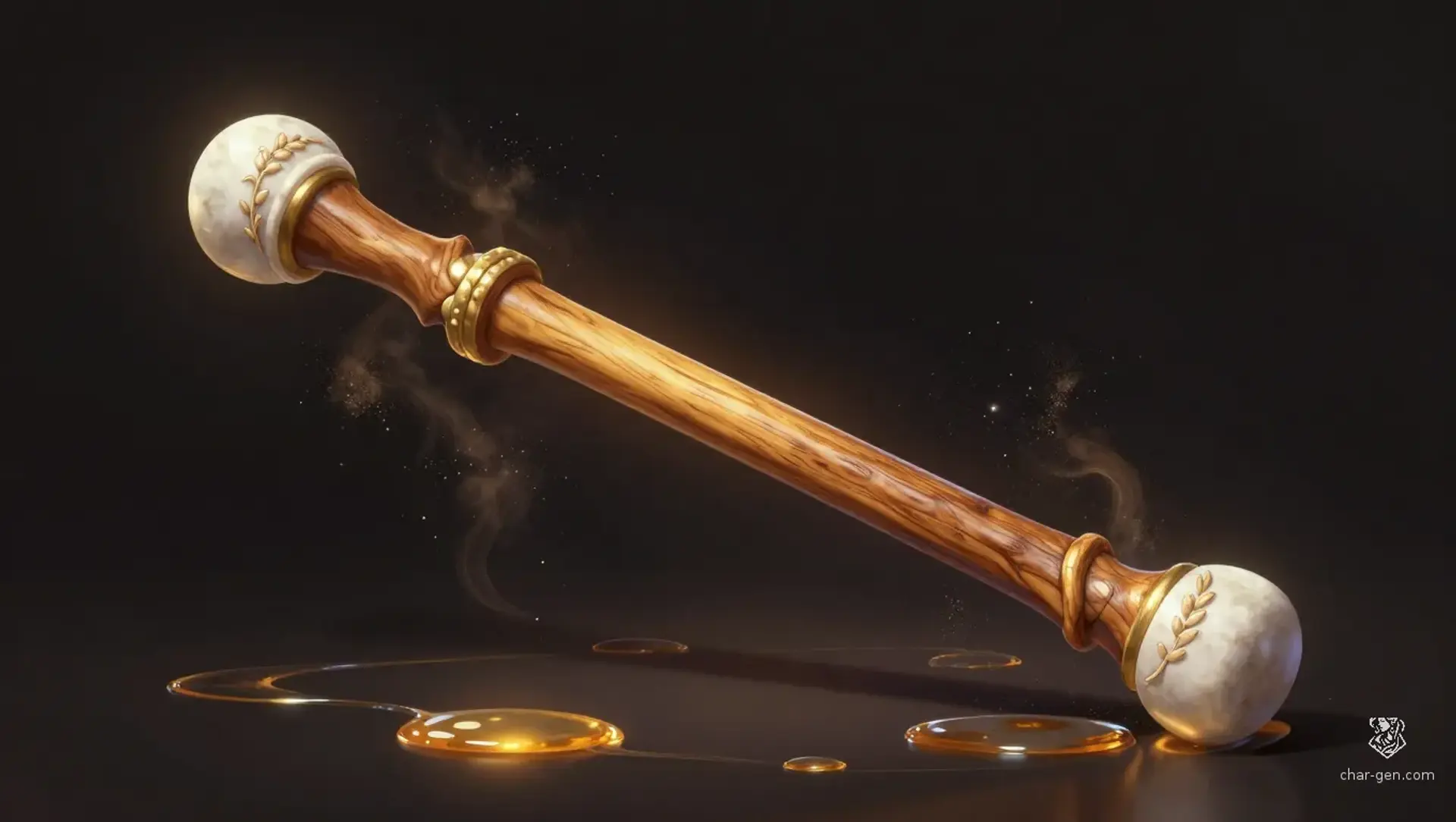 The Ovenhart Kneading-Staff - AI-generated fantasy Magic Item