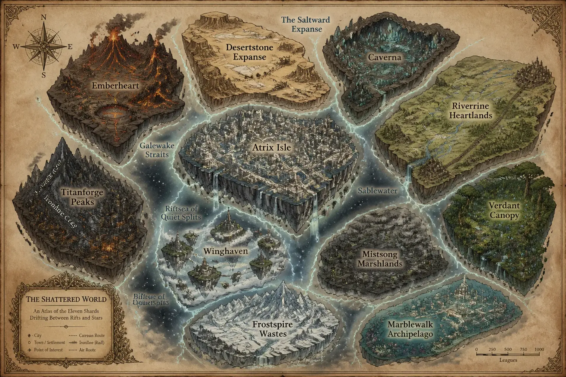 Atrix Isles - AI-generated fantasy World