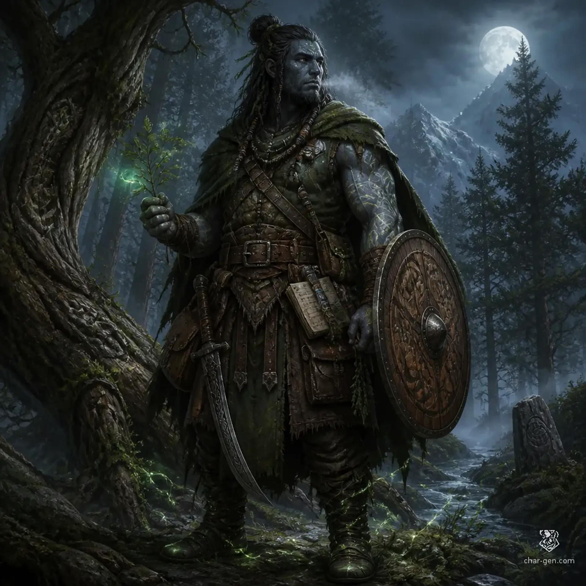 Orion Treechaser Gathakanathi - AI-generated fantasy Character