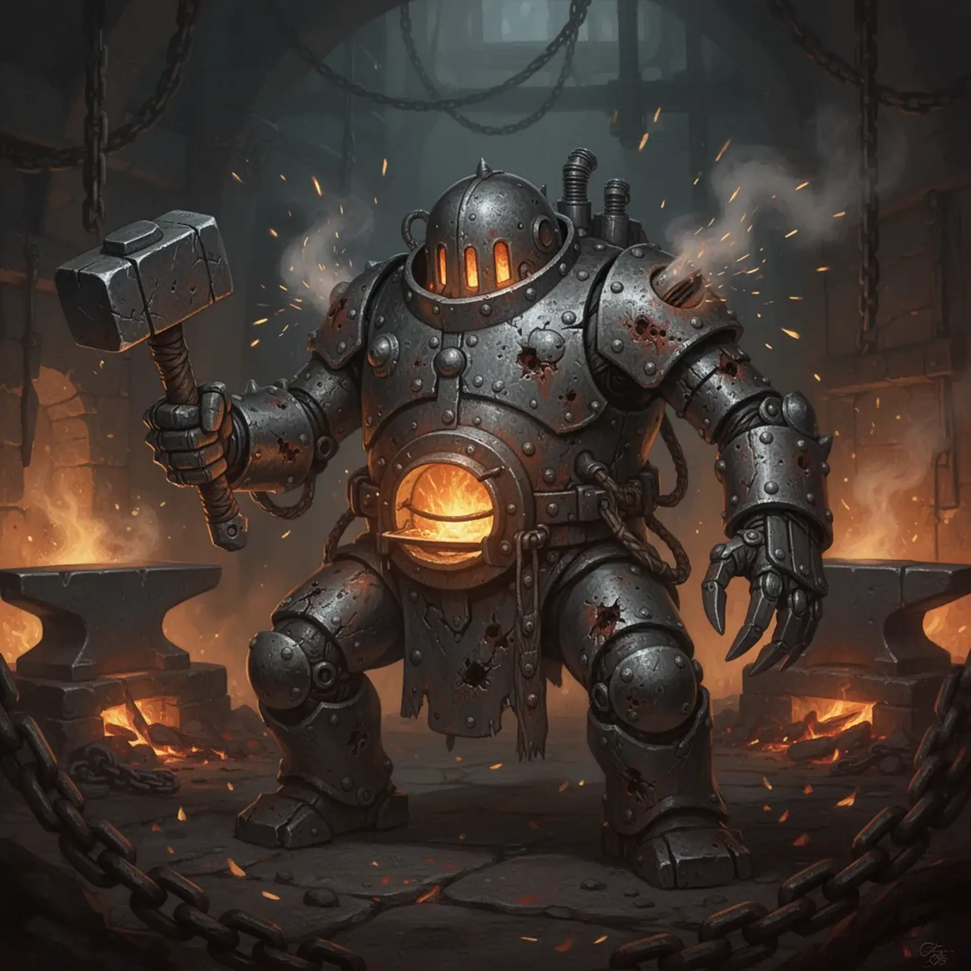 Forge Worker - AI-generated fantasy Monster