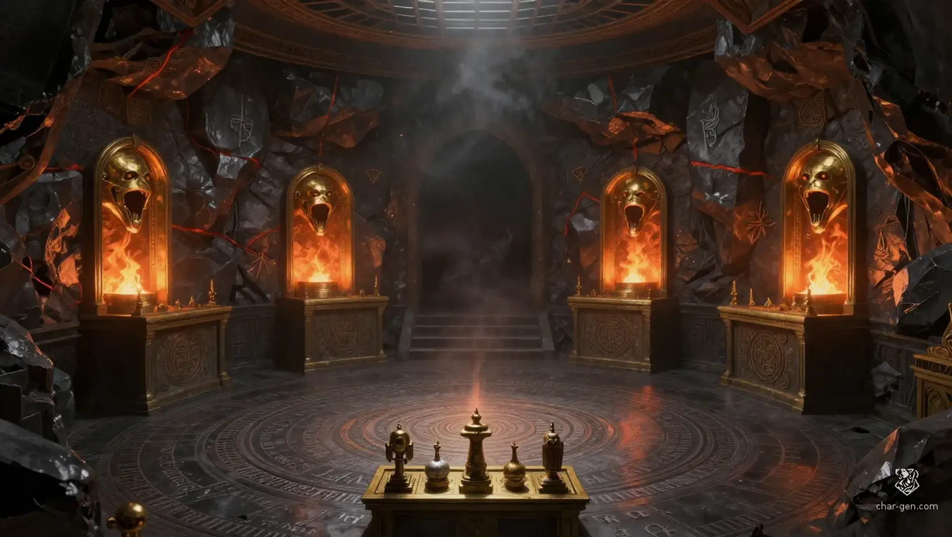 The Tribunal of Four Ashes - AI-generated fantasy Puzzle
