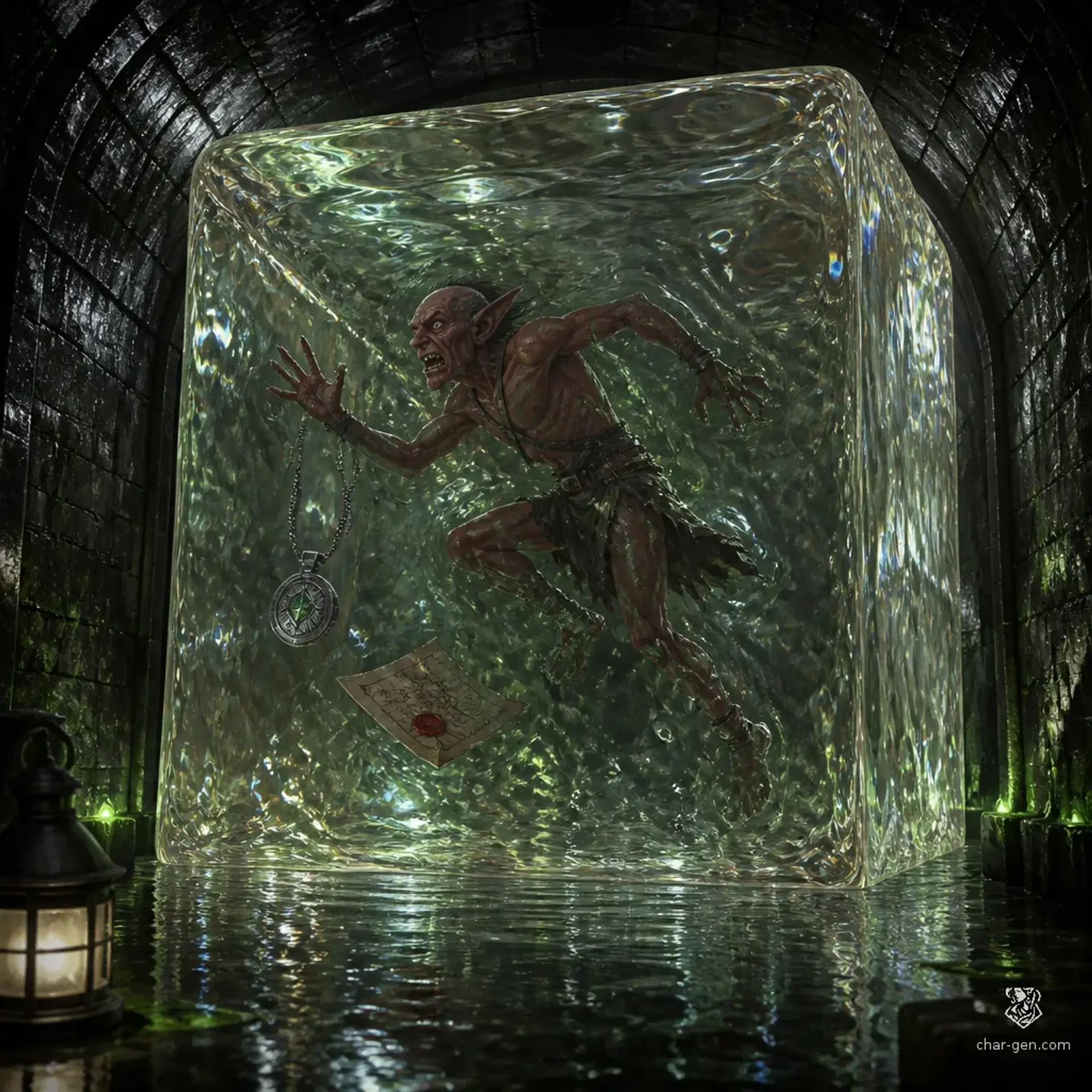 Sewer-Clogged Colossus Cube | Fantasy Monster Generated by CharGen