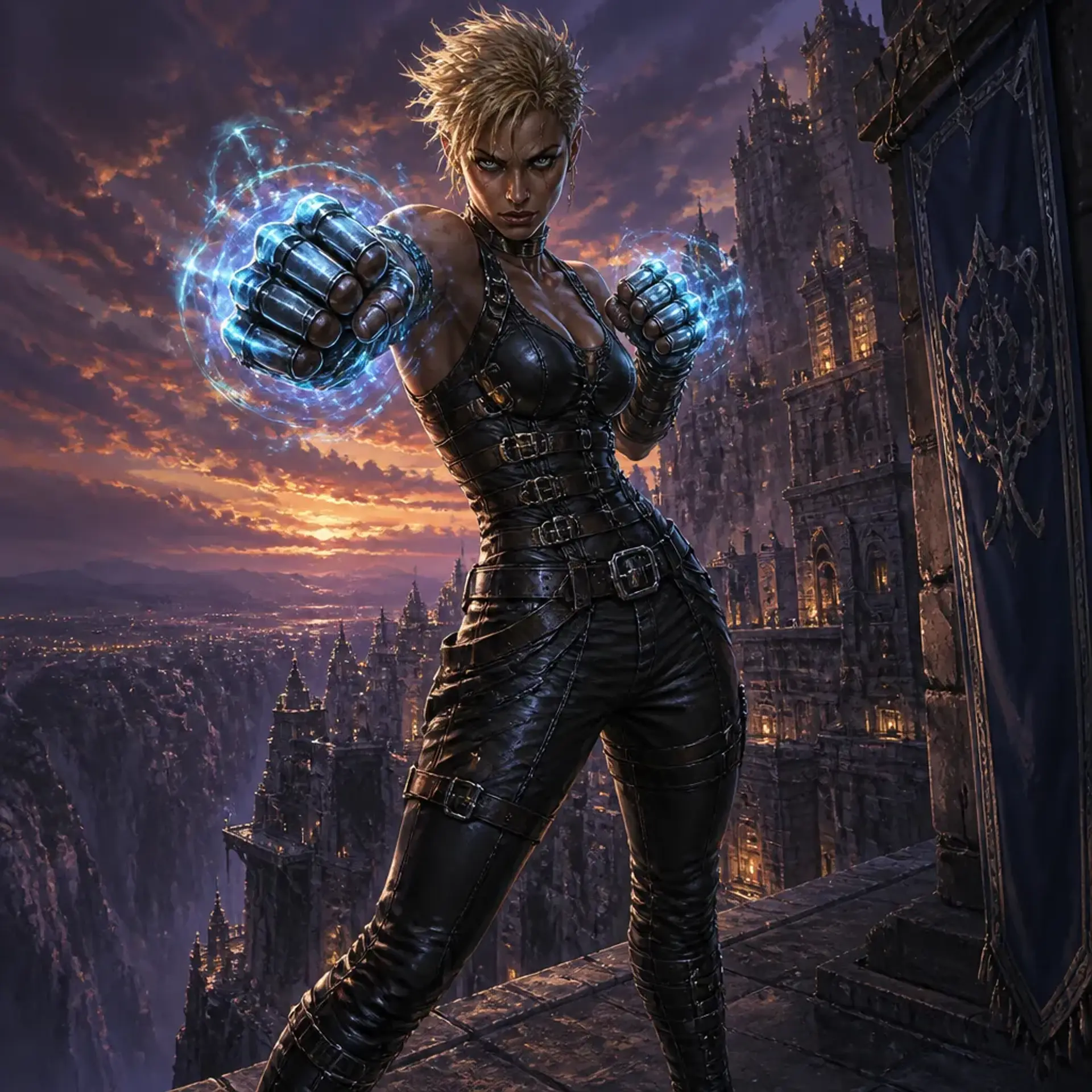 Elena "Hellcat" Sterling - AI-generated fantasy Character
