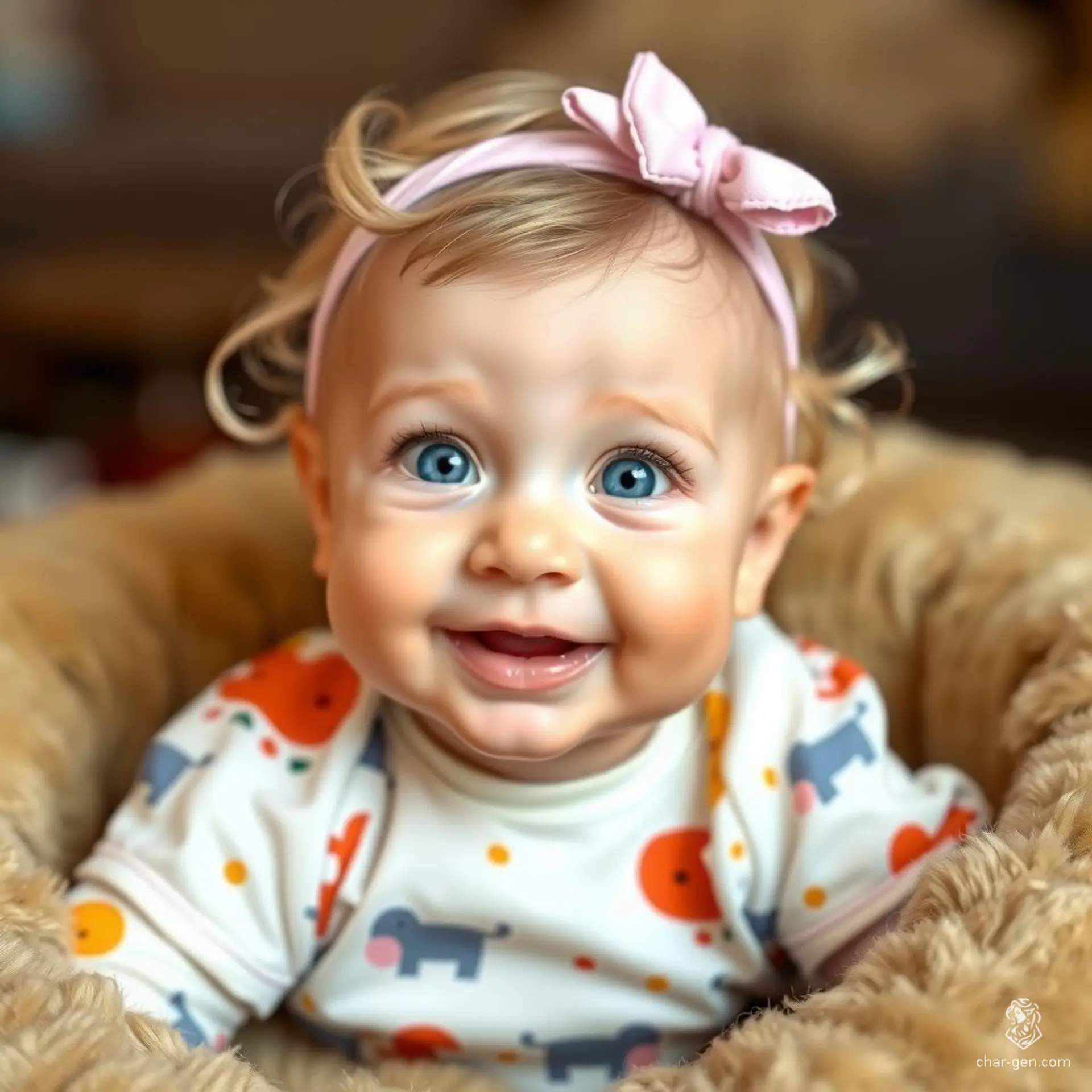 Bubbles is an 18-month-old, sweet and adorable baby girl with chubby cheeks and sparkling blue eyes. Known for her bubbly personality and infectious giggles, she loves exploring and being cuddled. Dressed in pastel onesies and tiny dresses, she brightens everyone's day with her playful nature.