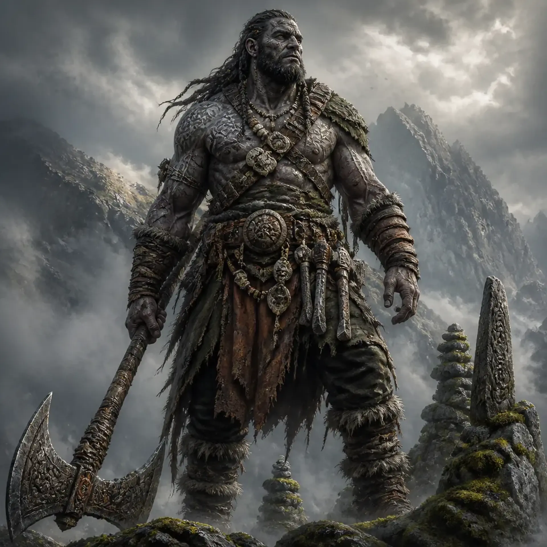 Tharn Stonewake - AI-generated fantasy Character