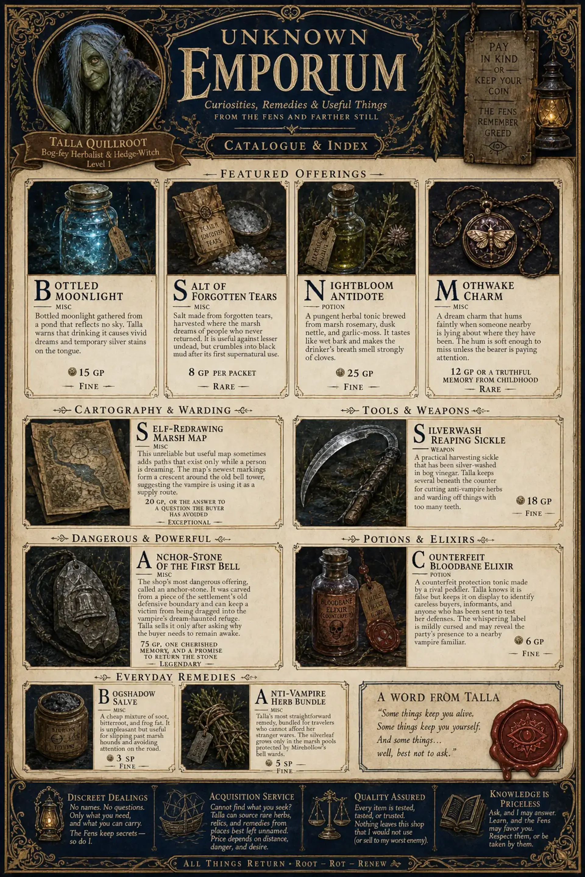 Shop Sheet