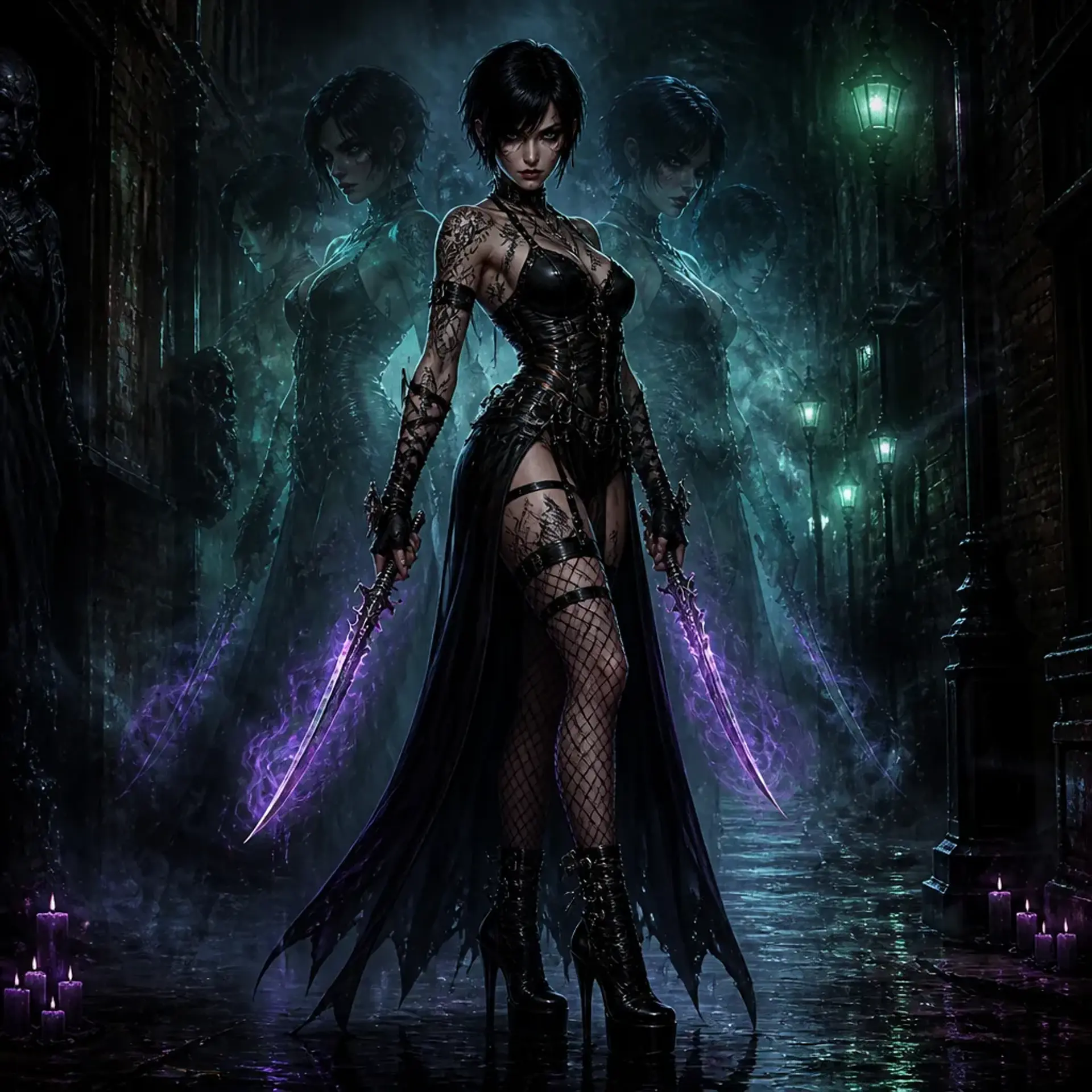 Nyx the Velvet Butcher - AI-generated fantasy Character