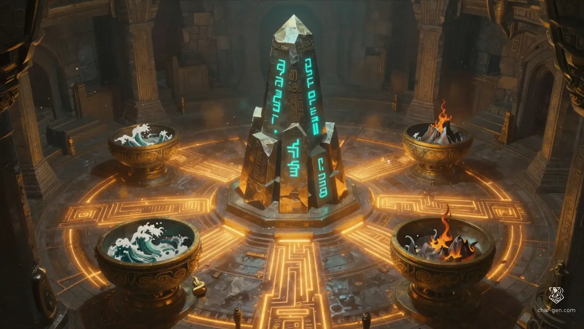 The Spires of Harmonic Tempering - AI-generated fantasy Puzzle