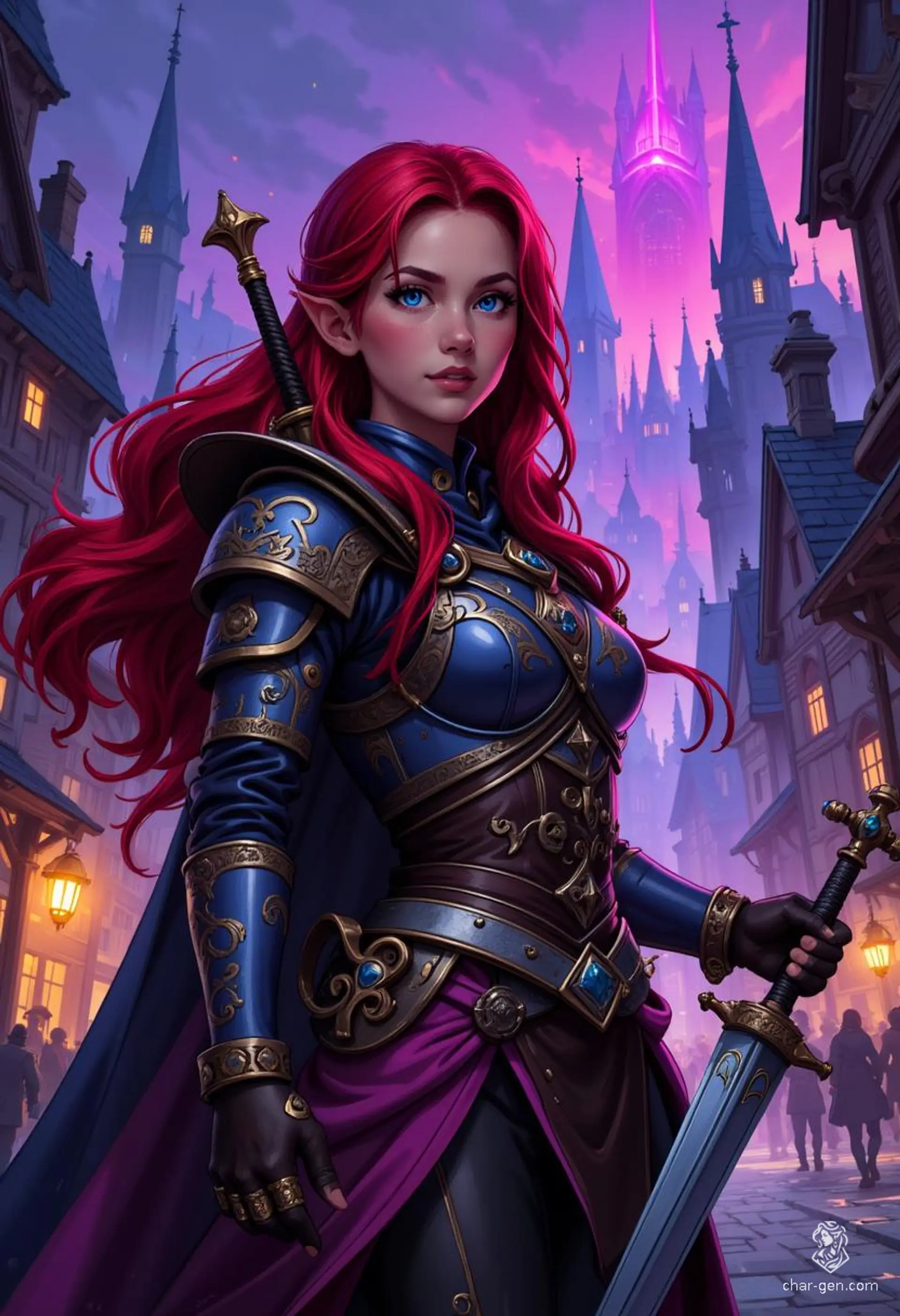 Sarah Jessica White, a charismatic Waterdhavian bard, wields a rapier with finesse while captivating audiences with her lute and expressive gestures. At 44, she grapples with a scandalous secret and a fierce ego, all while striving to be a champion for the common folk.