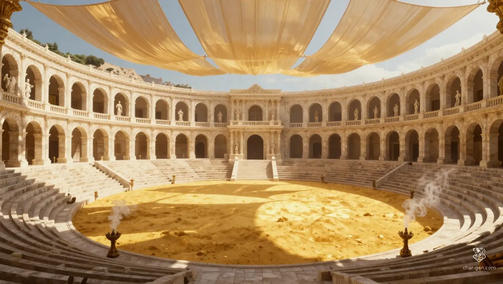 The Gilded Curve - AI-generated fantasy Building