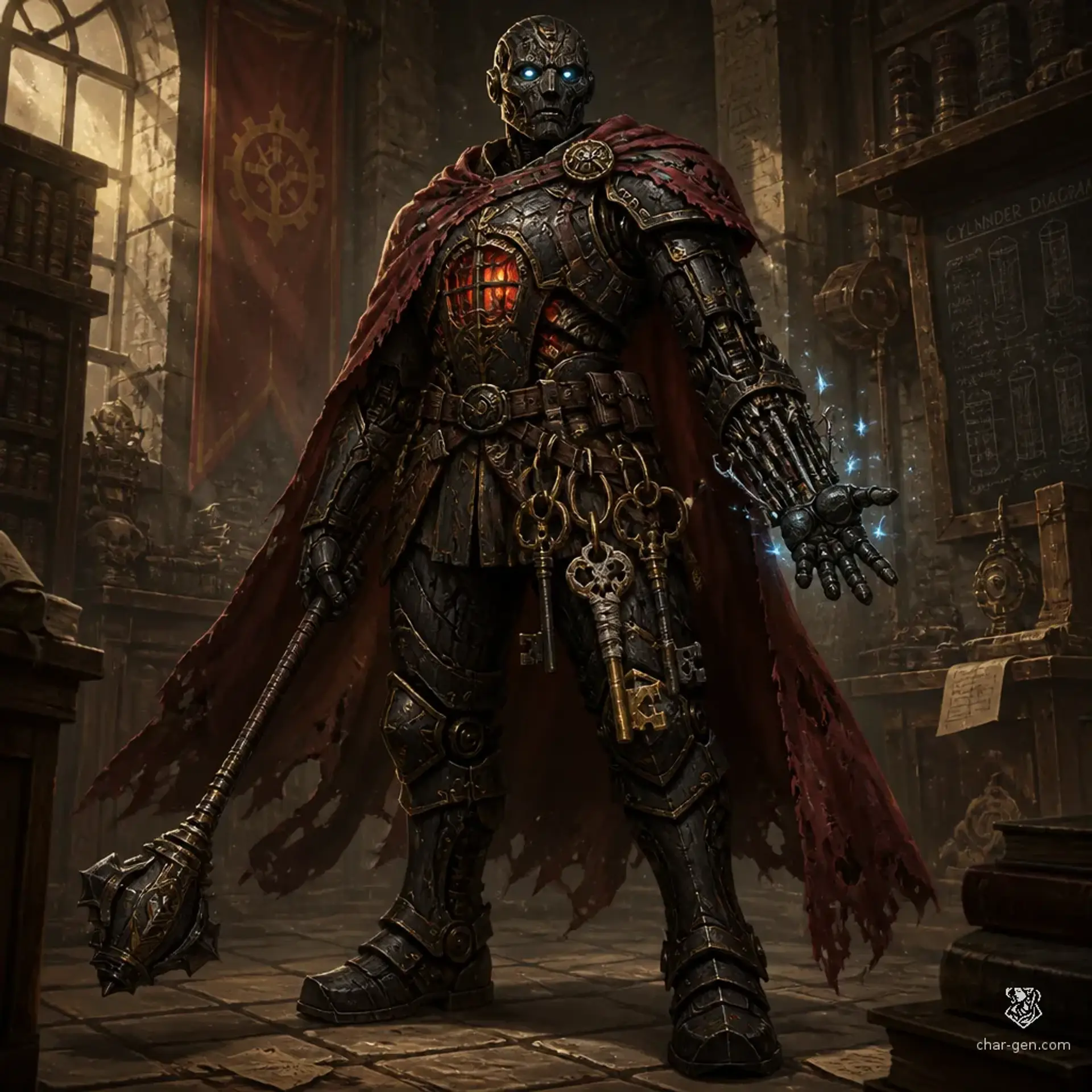 Flaming Keys - AI-generated fantasy Character
