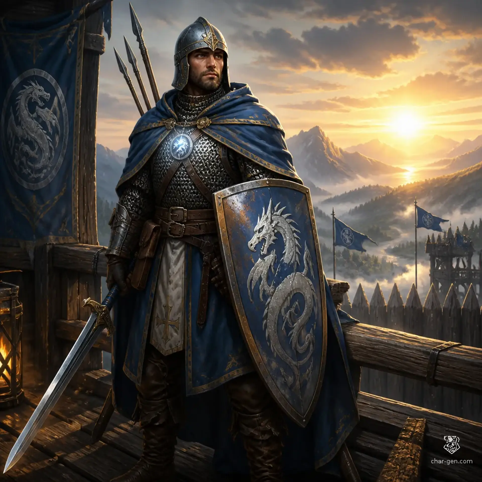 Galahad Dawnwing - AI-generated fantasy Character