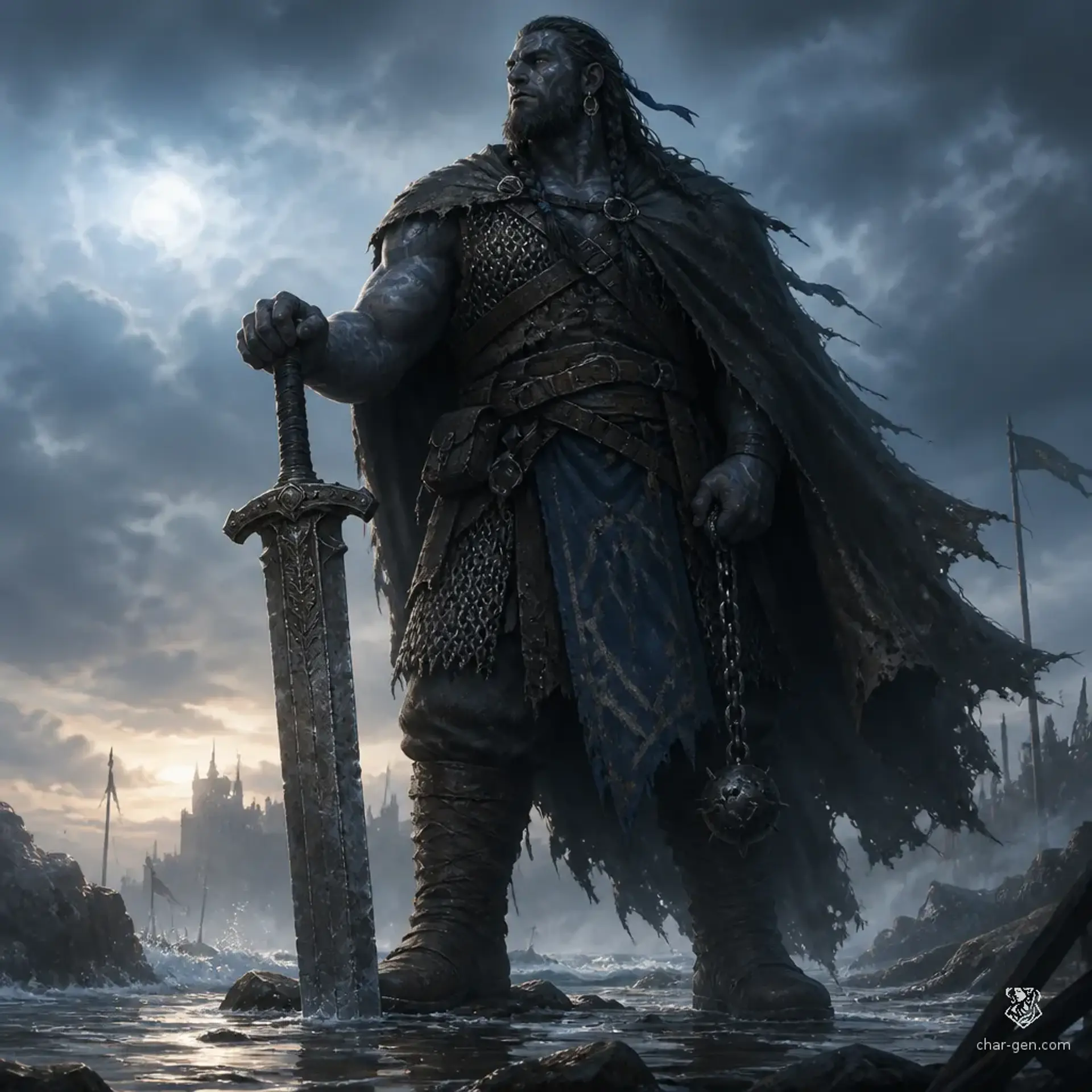 Torren Grey-tide - AI-generated fantasy Character