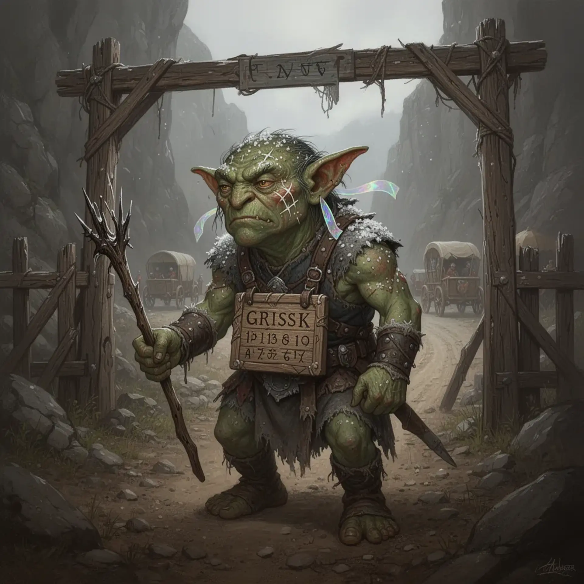 Chieftain Grissk 'Three-Notches' - AI-generated fantasy NPC