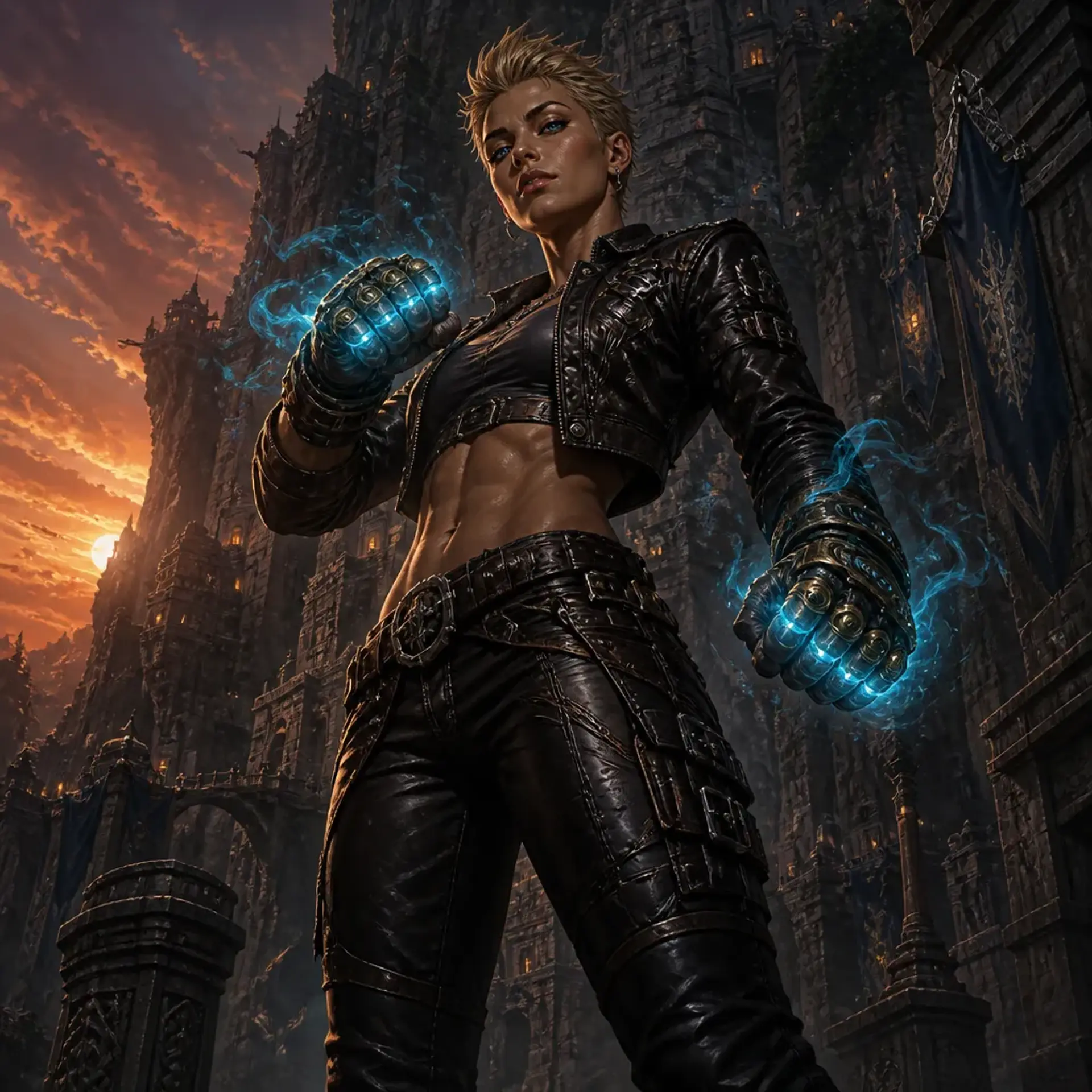 Elena 'Hellcat' Vane - AI-generated fantasy Character