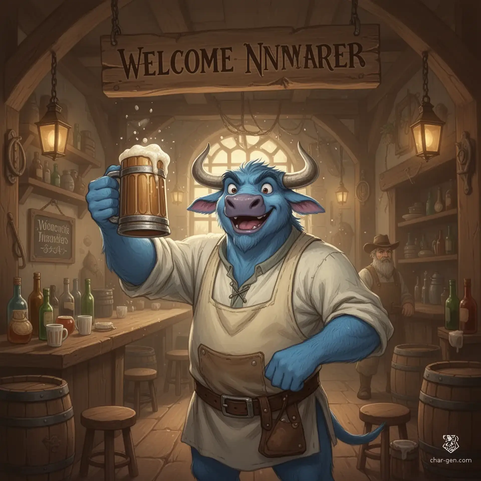 Babe Azurath the Cerulean - AI-generated fantasy NPC