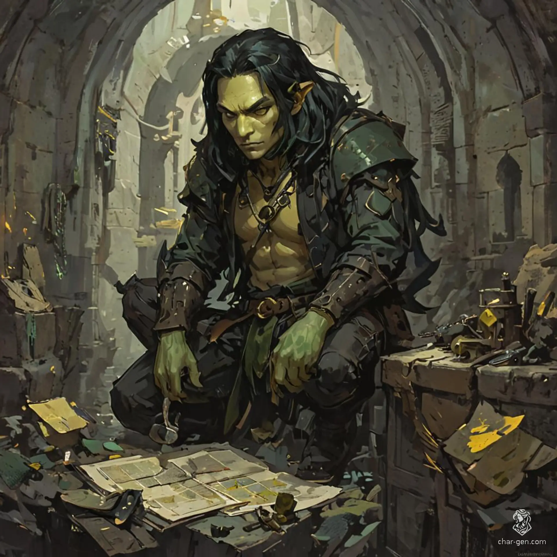 A tall, wiry Serpentfolk rogue with yellow-green scales, he navigates the world with nimble grace. Haunted by past mistakes, he seeks revenge against those who wronged him, all while cloaked in stealth and wrapped in the wisdom of nature and serpentine companions. Trust is fragile; survival is paramount.