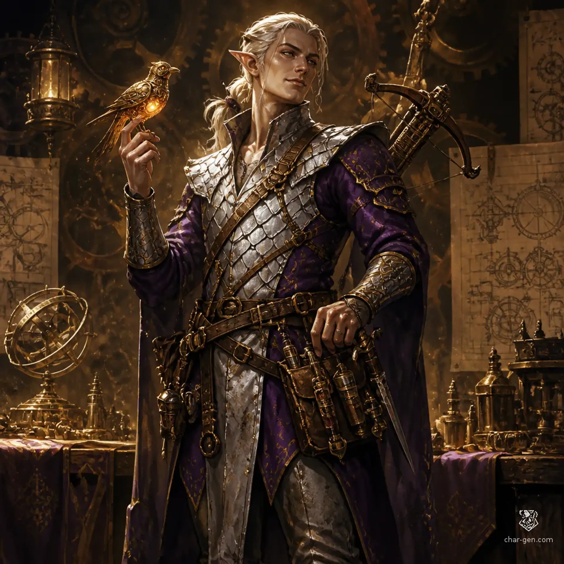 Valerius Gilded-Vane - AI-generated fantasy Character