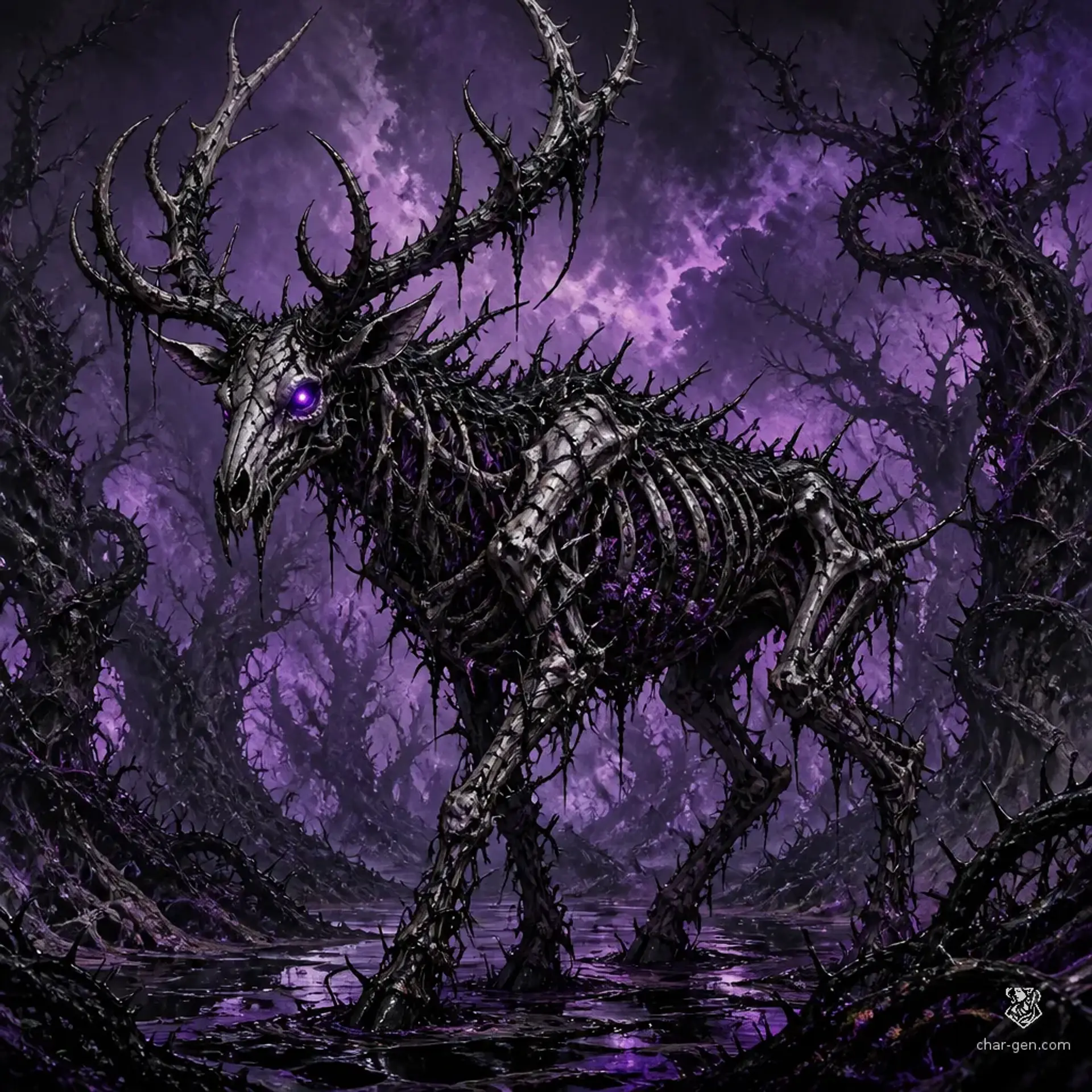 The Thistle-Gorged Shambler - AI-generated fantasy Monster